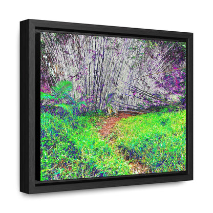 Rainforest Trails & Views - Gallery Canvas Wraps, Horizontal Frame - El Yunque National Forest - Puerto Rico - Path in camping zone near peaks - Color Enhanced - Green Forest Home