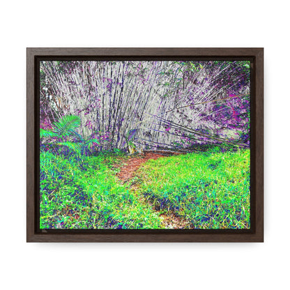 Rainforest Trails & Views - Gallery Canvas Wraps, Horizontal Frame - El Yunque National Forest - Puerto Rico - Path in camping zone near peaks - Color Enhanced - Green Forest Home