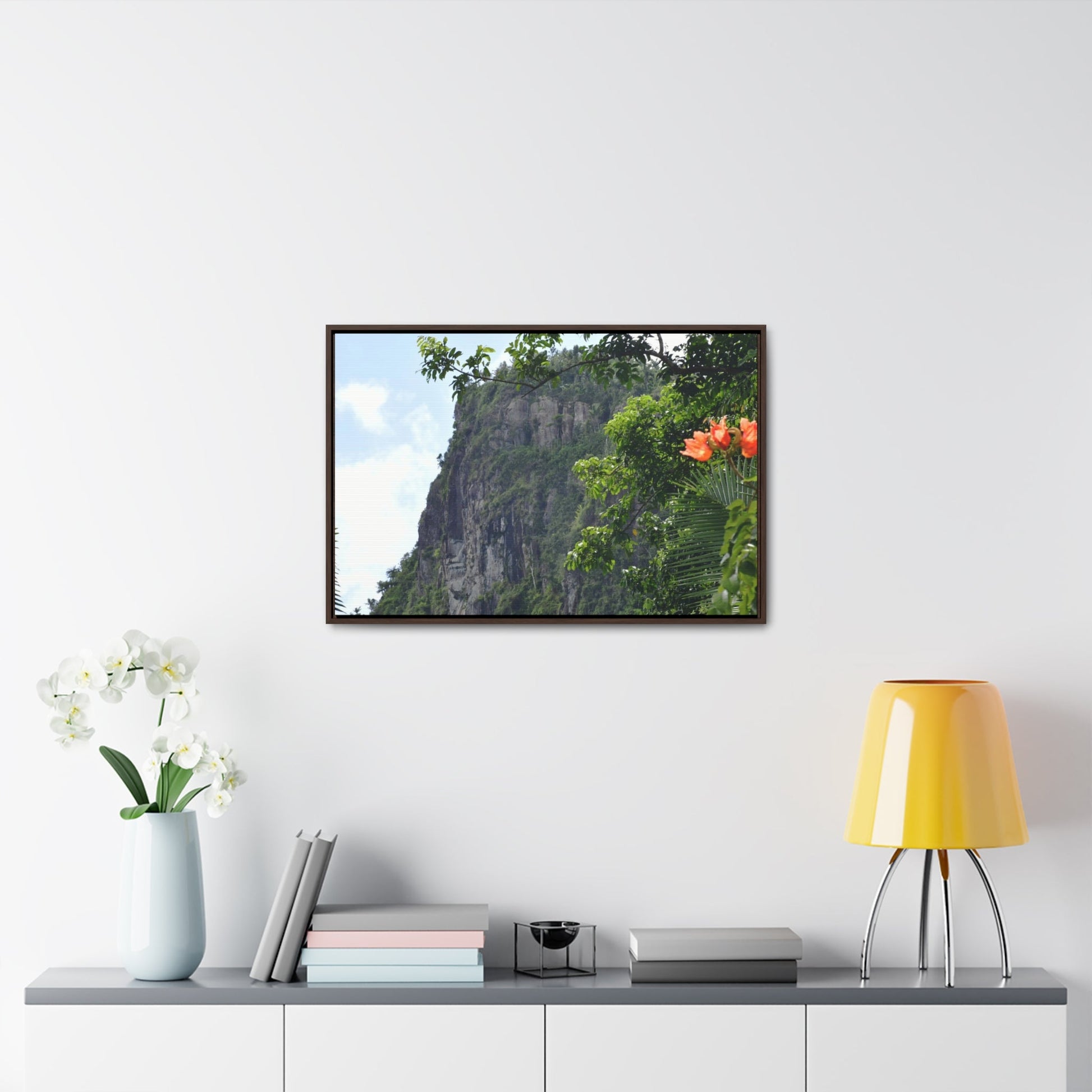 Rainforest Trails & Views - Gallery Canvas Wraps, Horizontal Frame - El Yunque National Forest - Puerto Rico - Peak blasted by Hurricane Maria in recovery - Green Forest Home