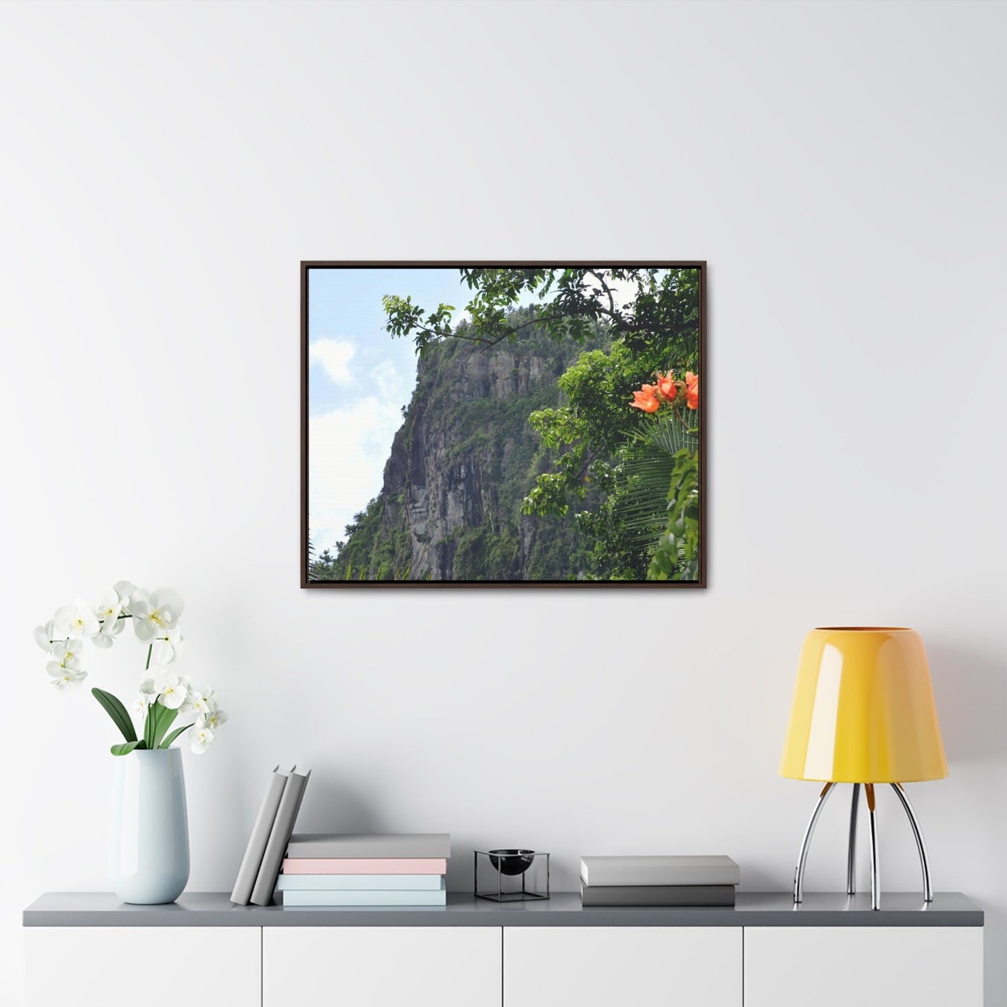 Rainforest Trails & Views - Gallery Canvas Wraps, Horizontal Frame - El Yunque National Forest - Puerto Rico - Peak blasted by Hurricane Maria in recovery - Green Forest Home