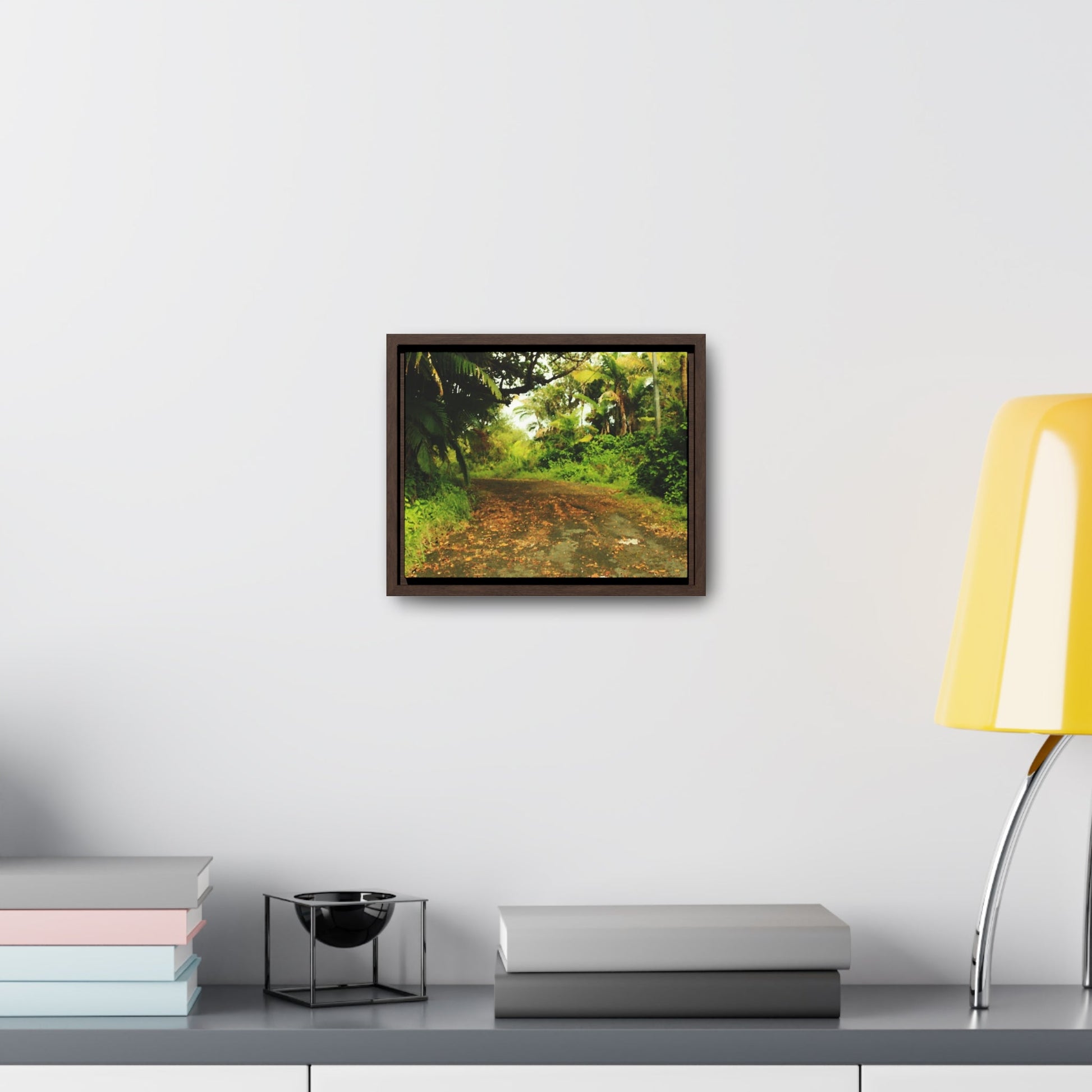 Rainforest Trails & Views - Gallery Canvas Wraps, Horizontal Frame - El Yunque National Forest - Puerto Rico - PR 191 Closed road - paint effect - Green Forest Home