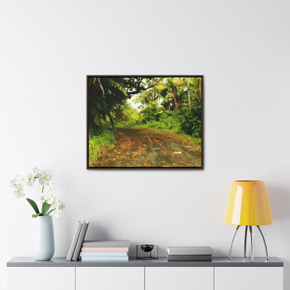 Rainforest Trails & Views - Gallery Canvas Wraps, Horizontal Frame - El Yunque National Forest - Puerto Rico - PR 191 Closed road - paint effect - Green Forest Home