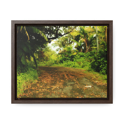 Rainforest Trails & Views - Gallery Canvas Wraps, Horizontal Frame - El Yunque National Forest - Puerto Rico - PR 191 Closed road - paint effect - Green Forest Home