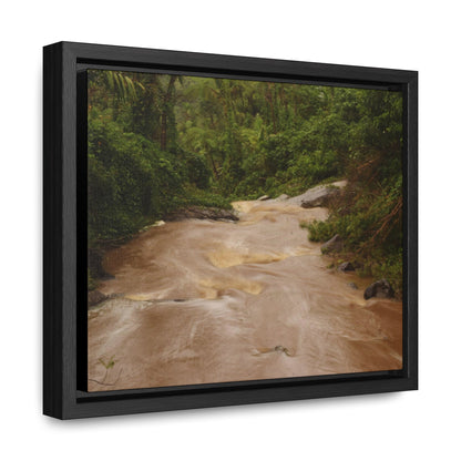 Rainforest Trails & Views - Gallery Canvas Wraps, Horizontal Frame - El Yunque National Forest - Puerto Rico - PR191 Muddy Flooded Rio Sabana - Green Forest Home