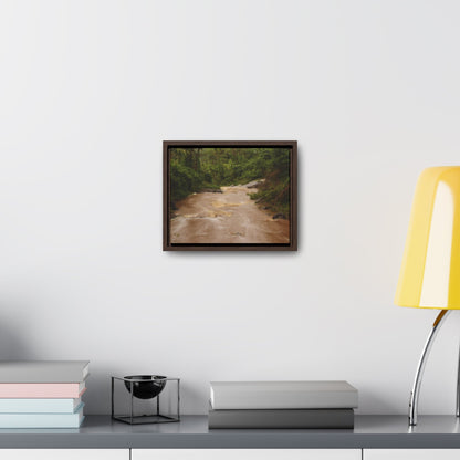 Rainforest Trails & Views - Gallery Canvas Wraps, Horizontal Frame - El Yunque National Forest - Puerto Rico - PR191 Muddy Flooded Rio Sabana - Green Forest Home