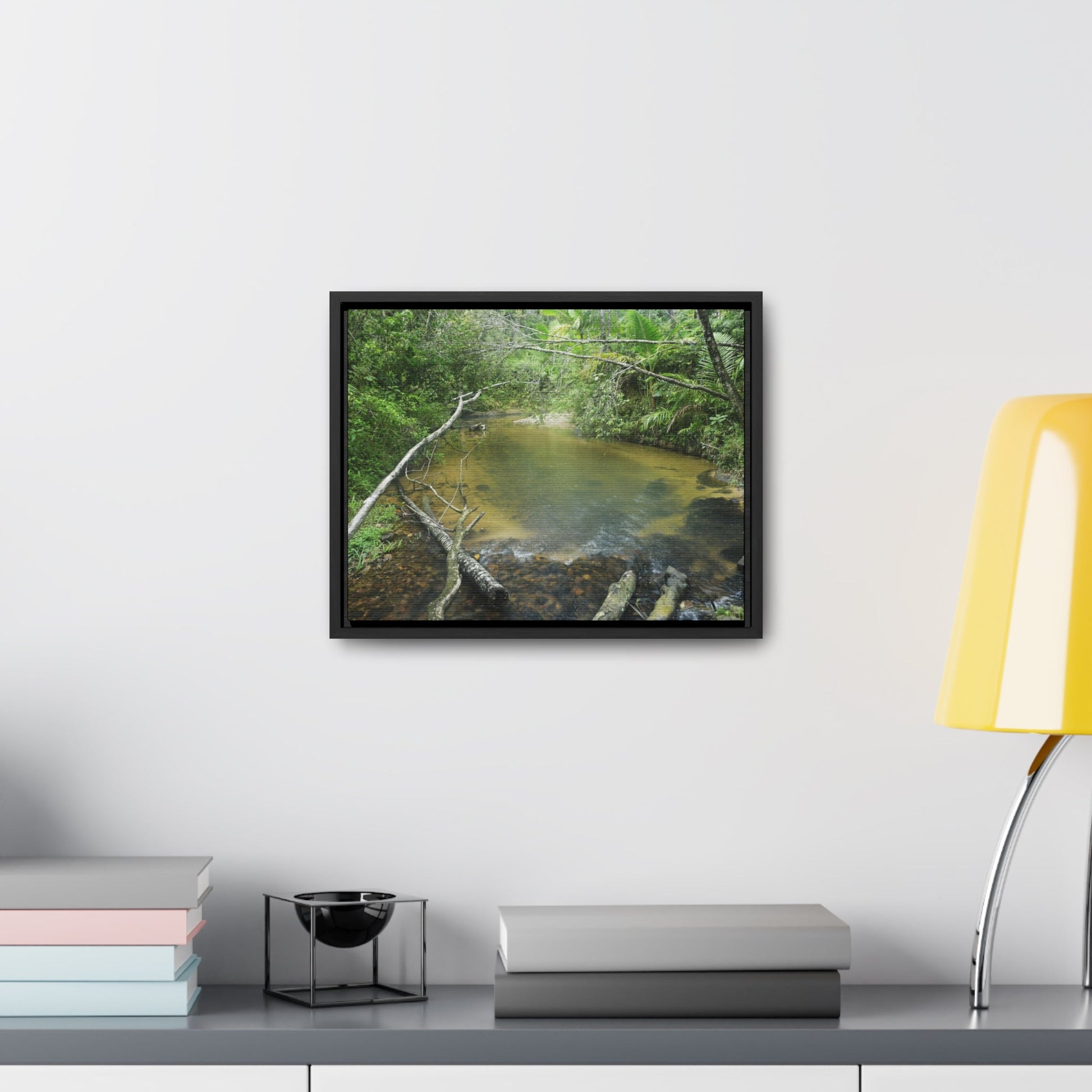 Rainforest Trails & Views - Gallery Canvas Wraps, Horizontal Frame - El Yunque National Forest - Puerto Rico - Pristine Rio Sabana upper river - Green Forest Home