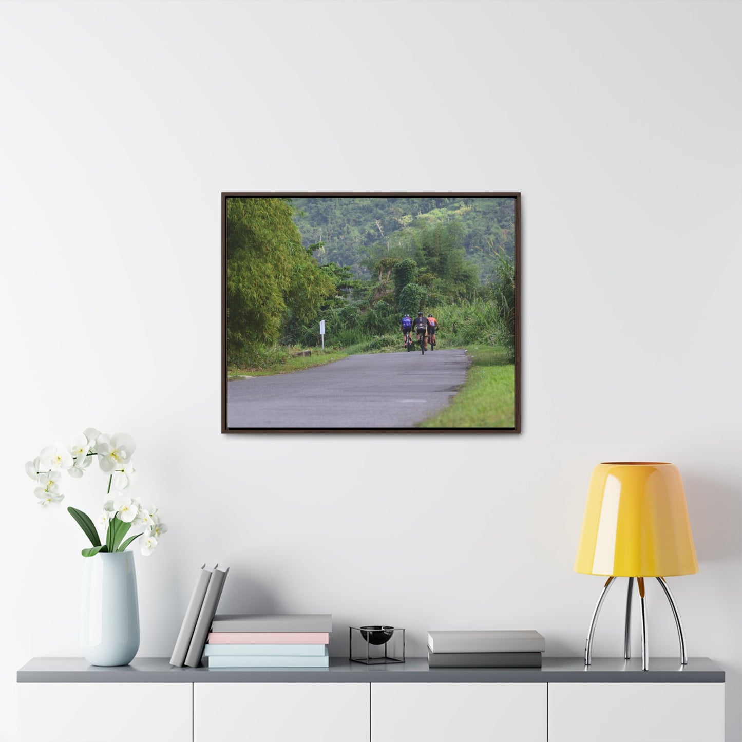 Rainforest Trails & Views - Gallery Canvas Wraps, Horizontal Frame - El Yunque National Forest - Puerto Rico - Rio Sabana cyclist up 191 road Naguabo - Green Forest Home