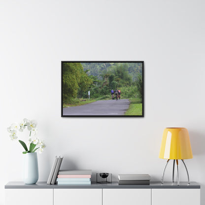 Rainforest Trails & Views - Gallery Canvas Wraps, Horizontal Frame - El Yunque National Forest - Puerto Rico - Rio Sabana cyclist up 191 road Naguabo - Green Forest Home