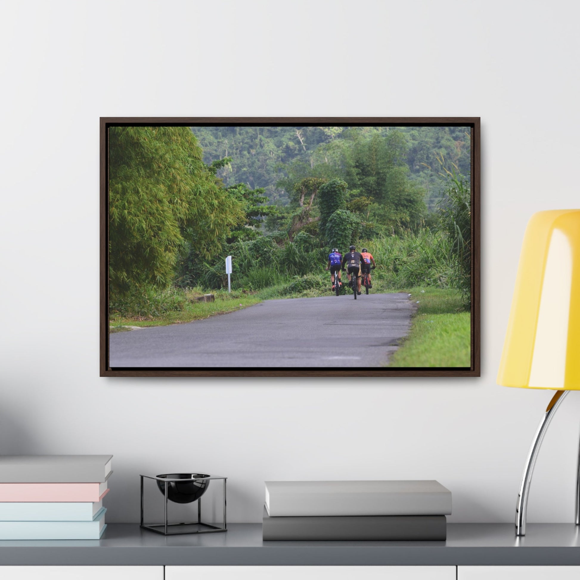 Rainforest Trails & Views - Gallery Canvas Wraps, Horizontal Frame - El Yunque National Forest - Puerto Rico - Rio Sabana cyclist up 191 road Naguabo - Green Forest Home