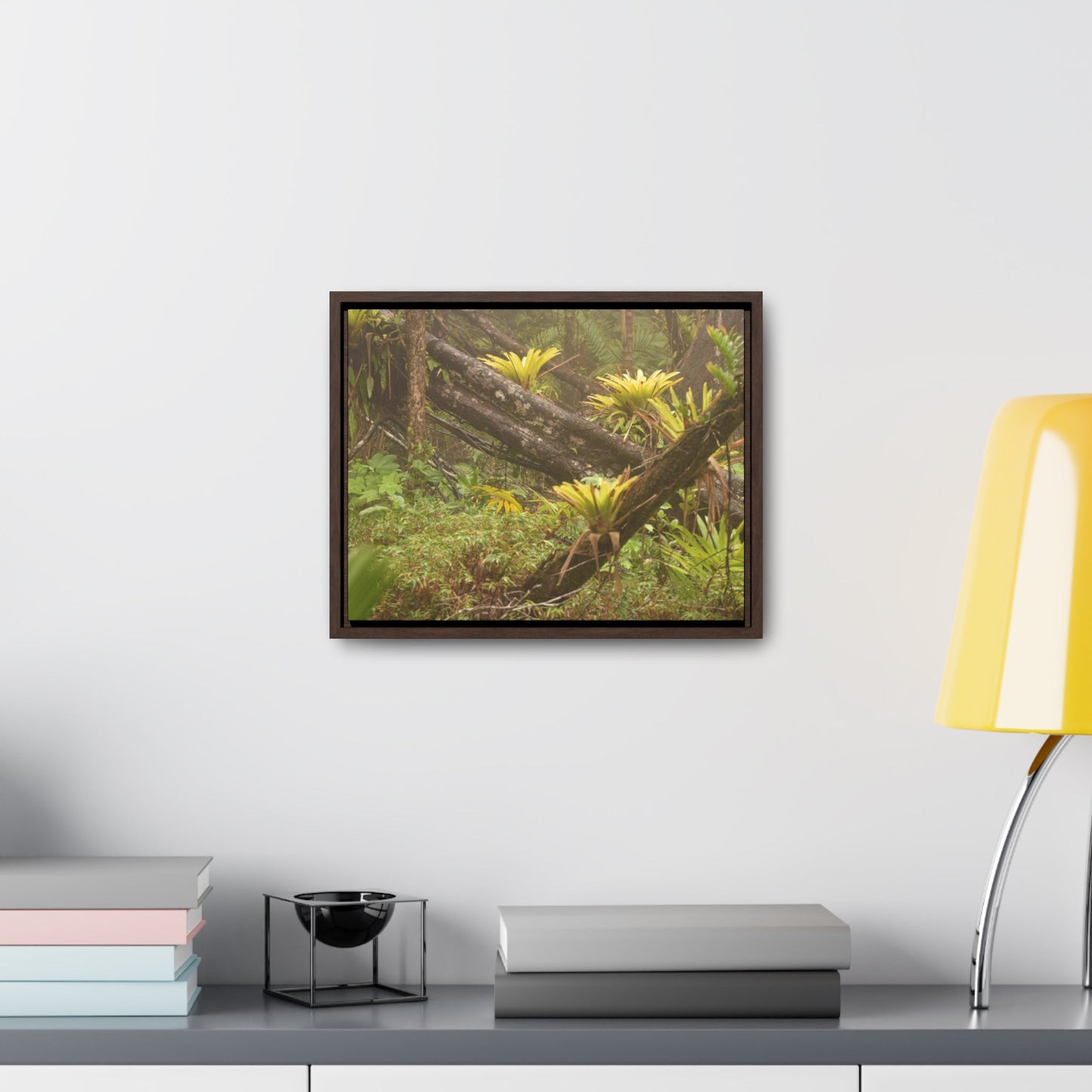 Rainforest Trails & Views - Gallery Canvas Wraps, Horizontal Frame - El Yunque National Forest - Puerto Rico - Rio Sabana Fallen Trees with bromeliads after Hurricane Maria - Green Forest Home