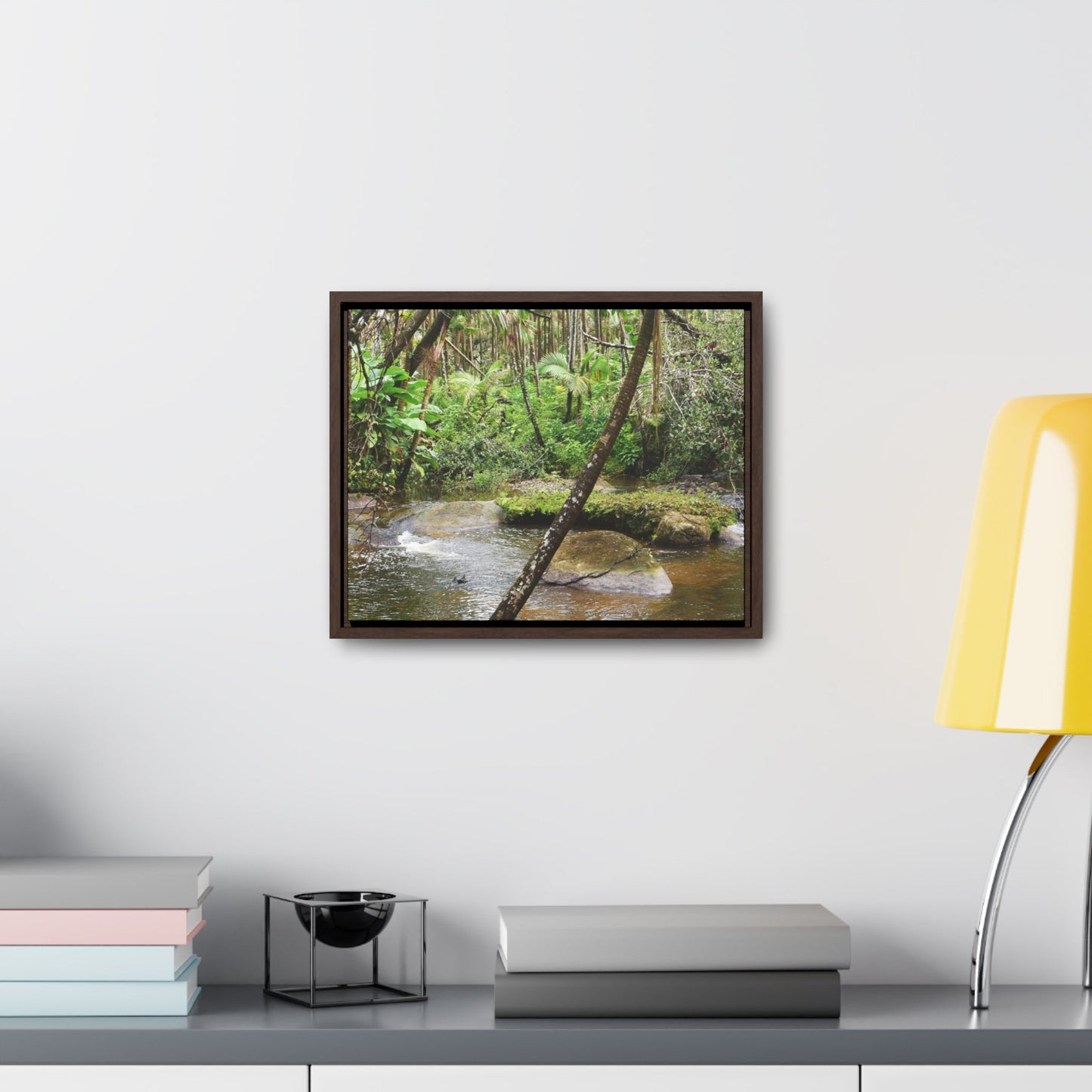 Rainforest Trails & Views - Gallery Canvas Wraps, Horizontal Frame - El Yunque National Forest - Puerto Rico - Rio Sabana hidden pond closeup - Green Forest Home