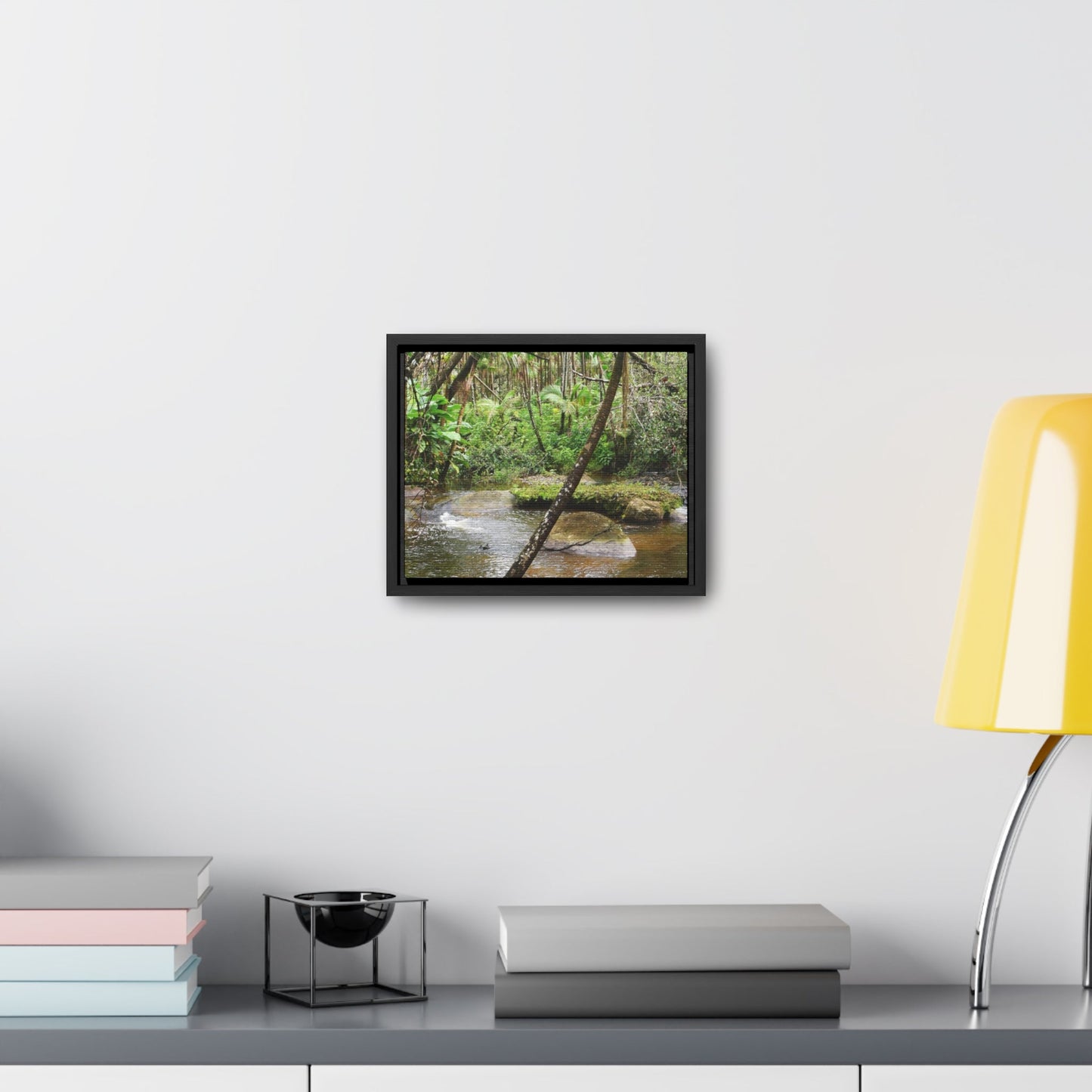 Rainforest Trails & Views - Gallery Canvas Wraps, Horizontal Frame - El Yunque National Forest - Puerto Rico - Rio Sabana hidden pond closeup - Green Forest Home