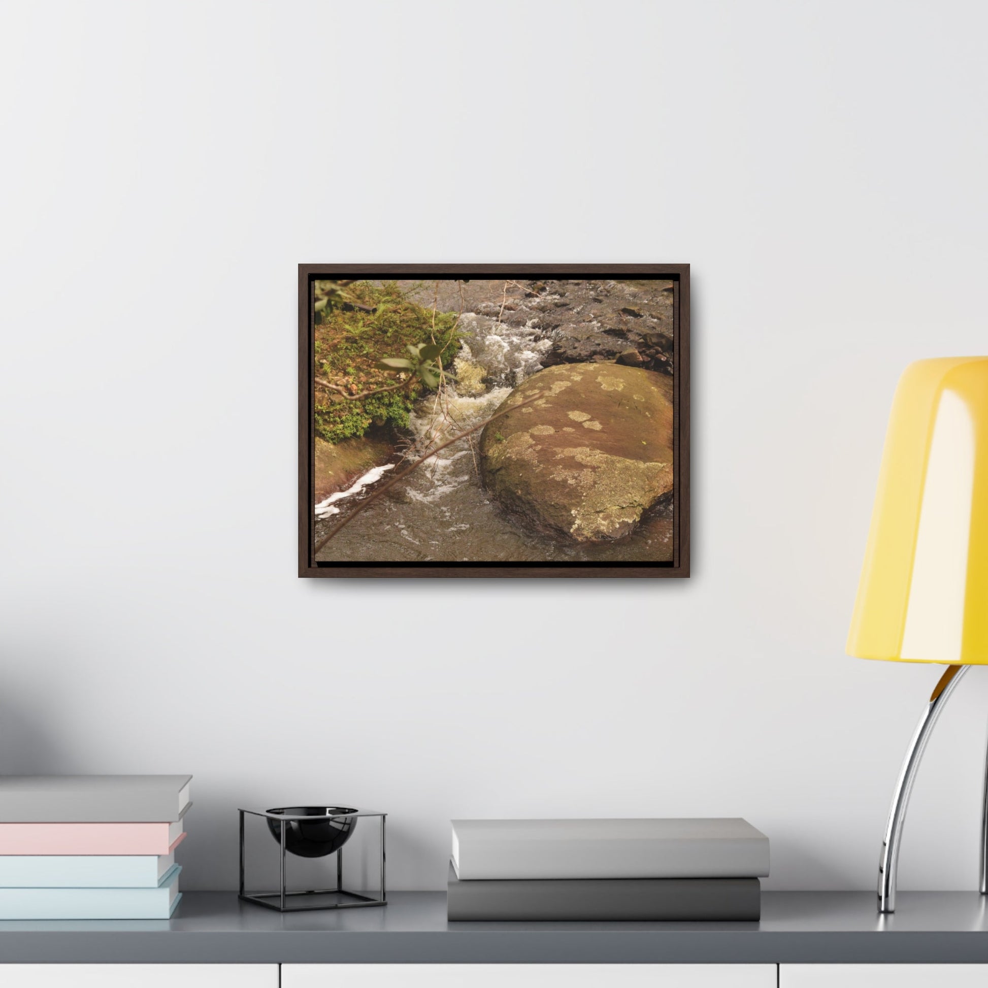 Rainforest Trails & Views - Gallery Canvas Wraps, Horizontal Frame - El Yunque National Forest - Puerto Rico - Rio Sabana moves across boulders - Green Forest Home