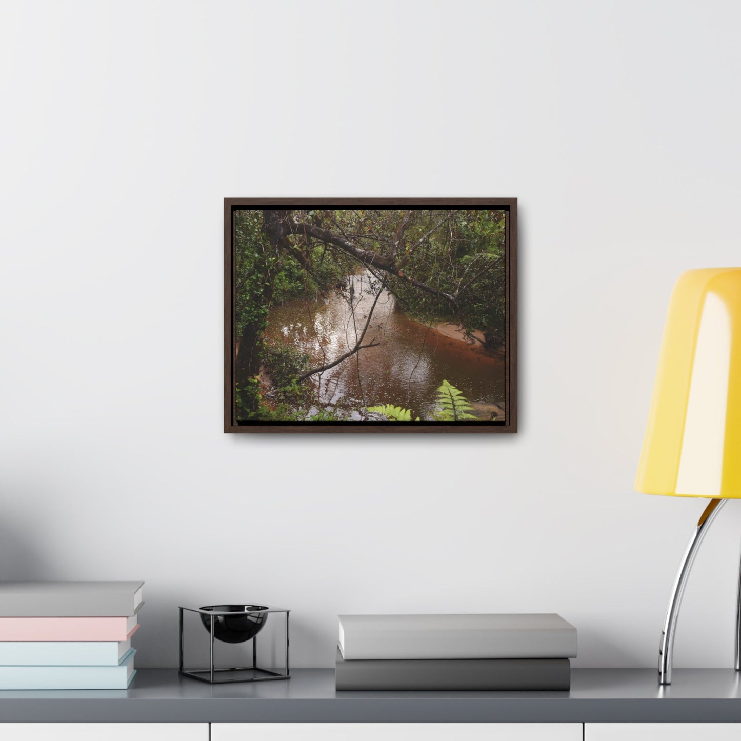 Rainforest Trails & Views - Gallery Canvas Wraps, Horizontal Frame - El Yunque National Forest - Puerto Rico - Rio Sabana on rainy day - Green Forest Home