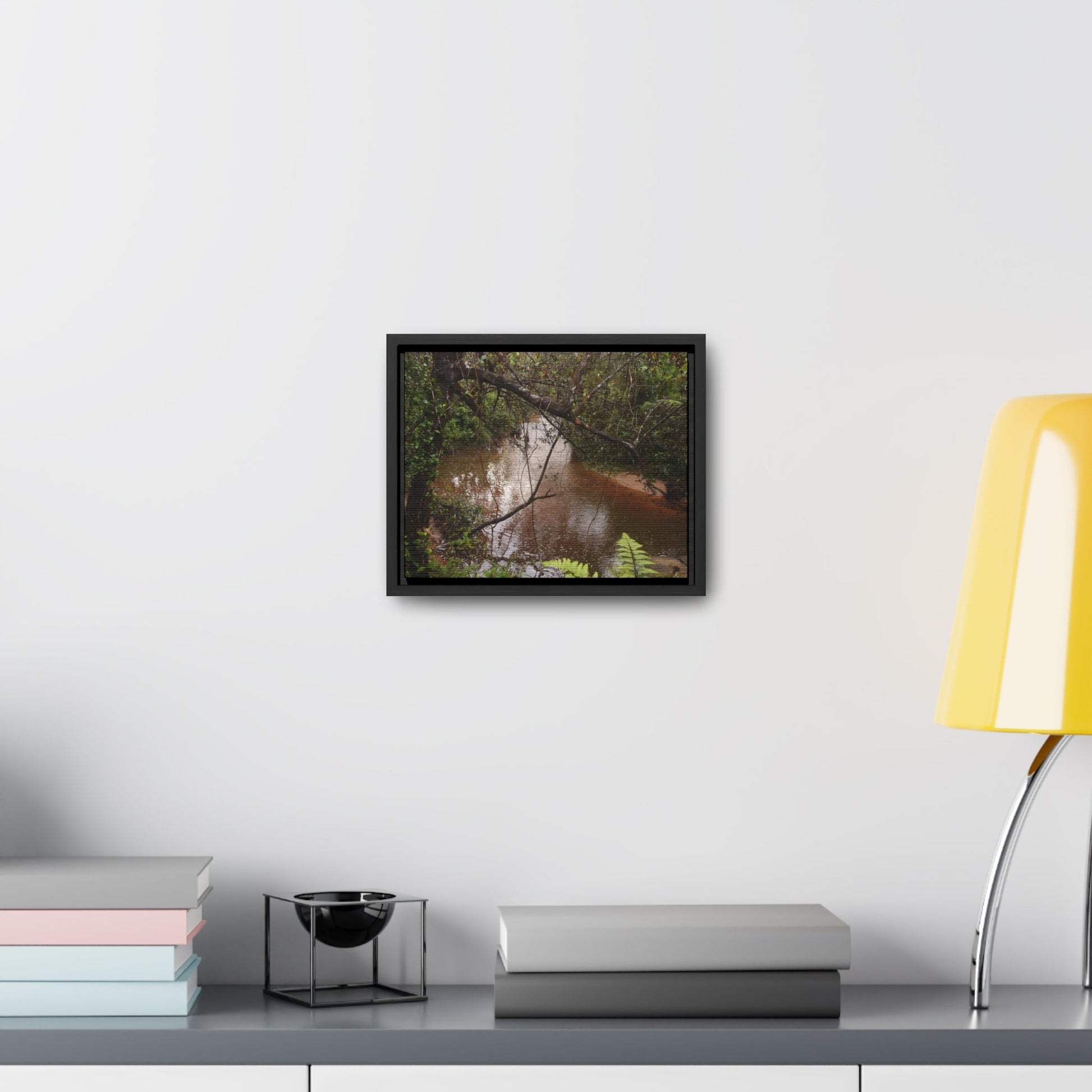 Rainforest Trails & Views - Gallery Canvas Wraps, Horizontal Frame - El Yunque National Forest - Puerto Rico - Rio Sabana on rainy day - Green Forest Home