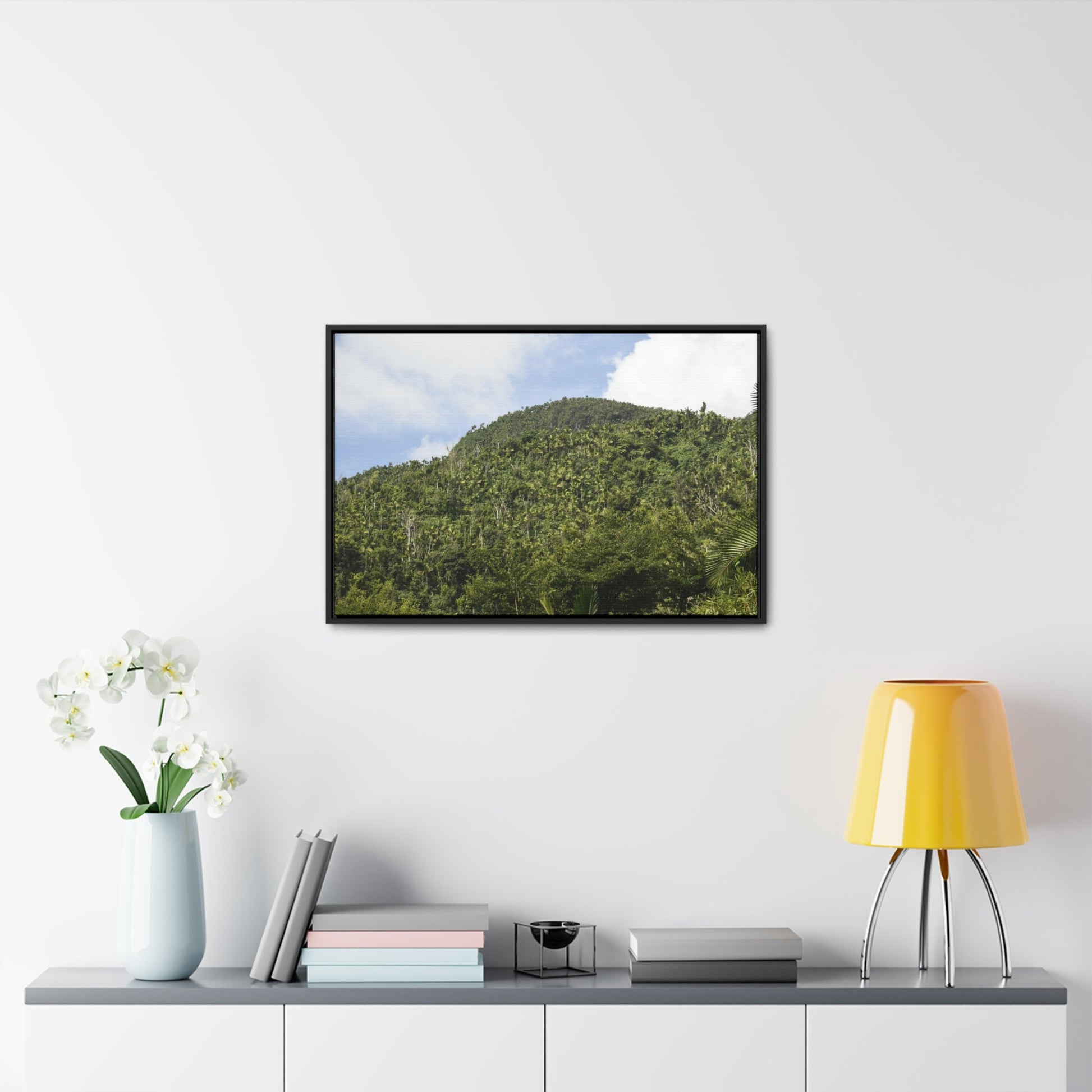Rainforest Trails & Views - Gallery Canvas Wraps, Horizontal Frame - El Yunque National Forest - Puerto Rico - Rio Sabana park dense forest mountains - Green Forest Home