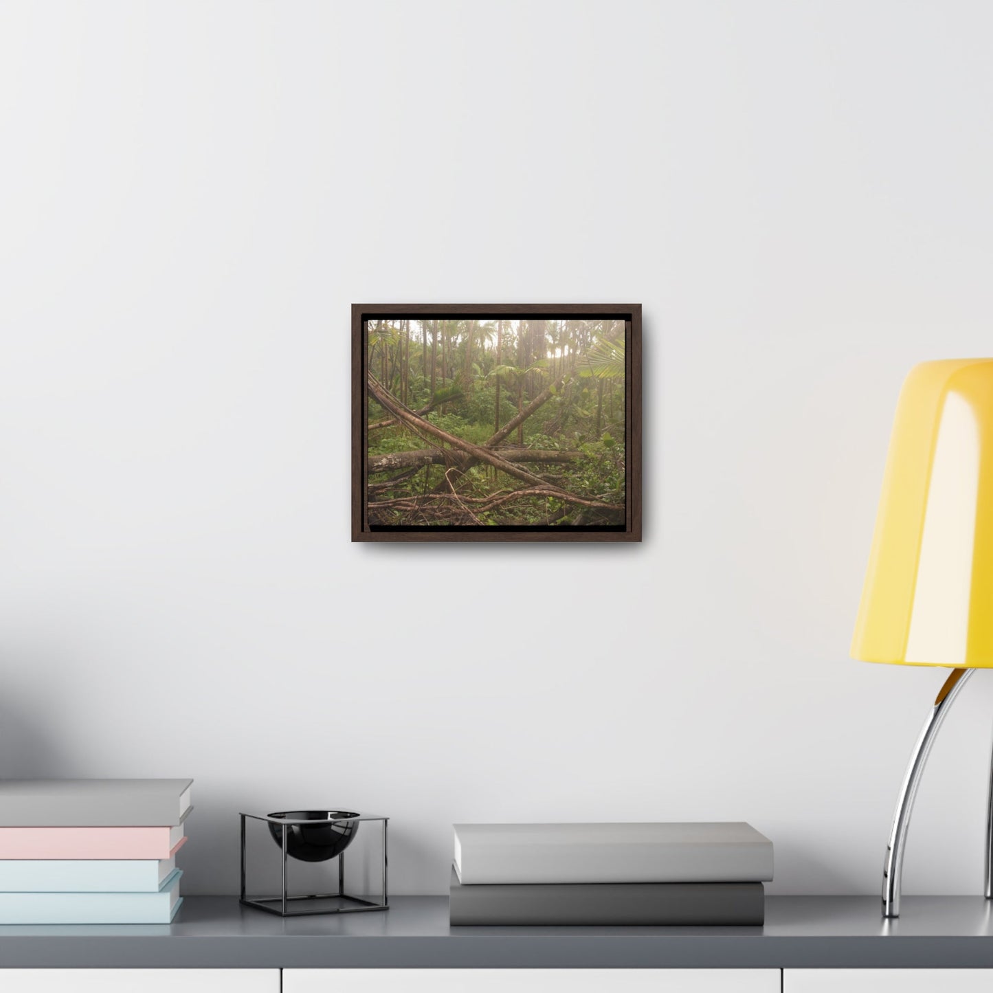 Rainforest Trails & Views - Gallery Canvas Wraps, Horizontal Frame - El Yunque National Forest - Puerto Rico - Rio Sabana tangle of Trees destroyed by Hurricane Maria - Green Forest Home