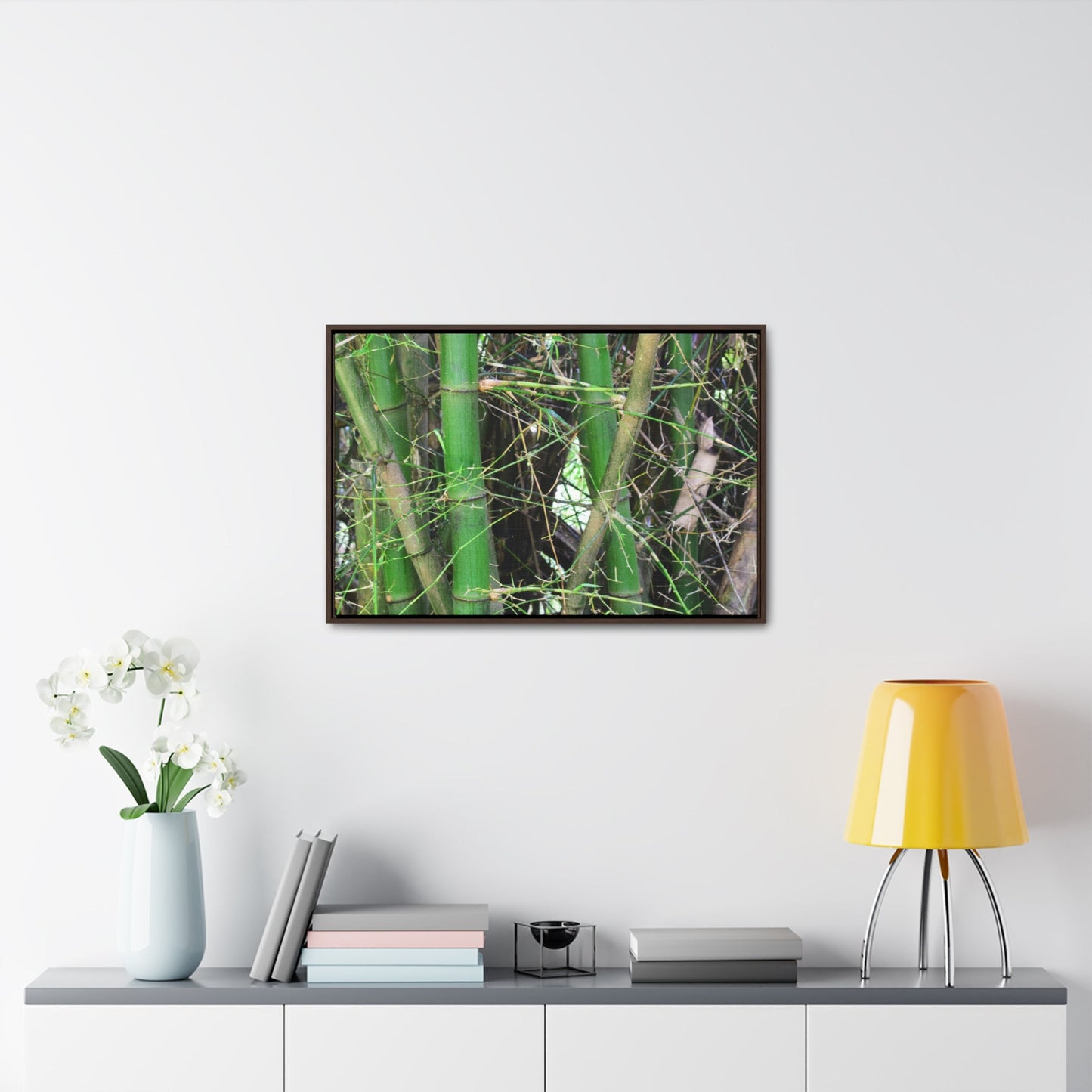 Rainforest Trails & Views - Gallery Canvas Wraps, Horizontal Frame - El Yunque National Forest - Puerto Rico - Rio Sabana trail - Bamboo grove - Green Forest Home