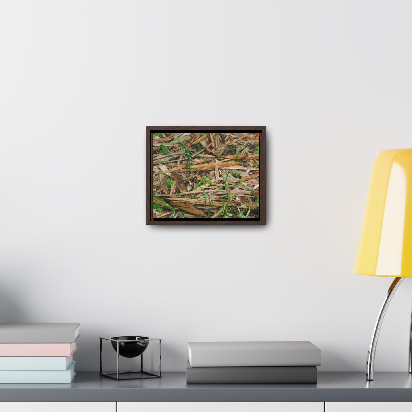Rainforest Trails & Views - Gallery Canvas Wraps, Horizontal Frame - El Yunque National Forest - Puerto Rico - Rio Sabana trail - Bamboo leaves on the ground - Green Forest Home
