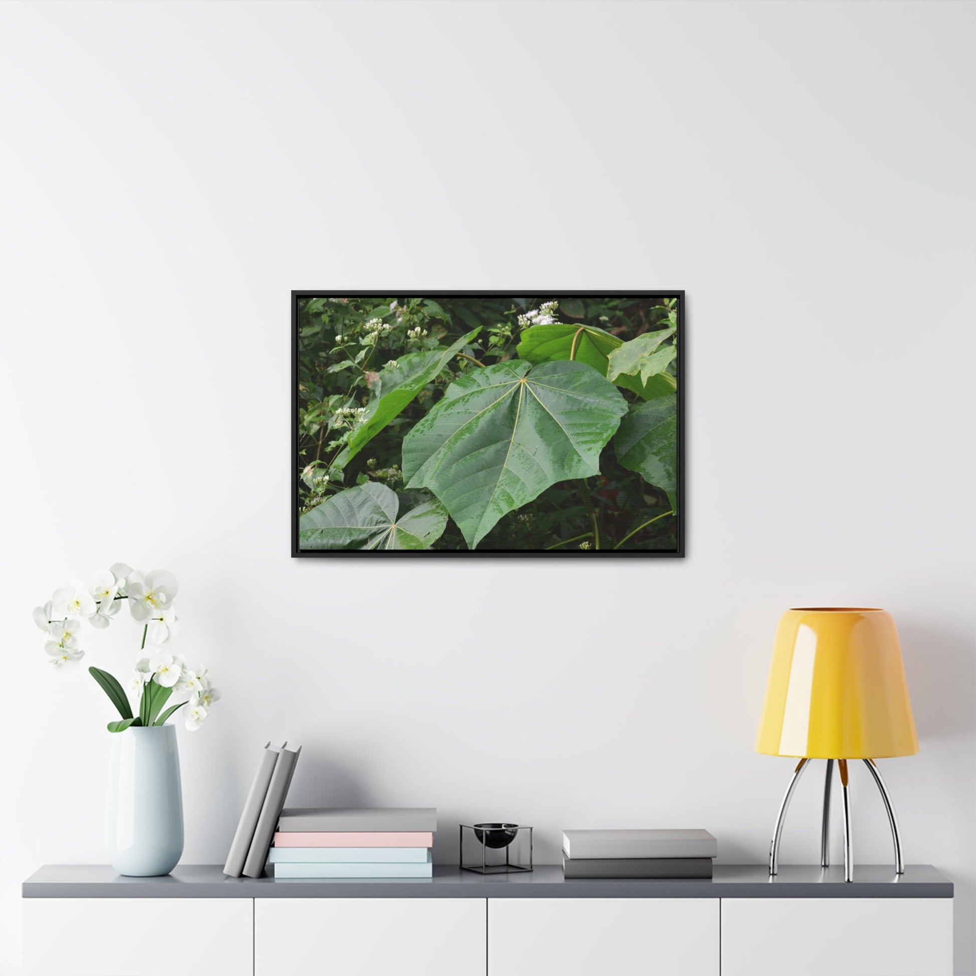 Rainforest Trails & Views - Gallery Canvas Wraps, Horizontal Frame - El Yunque National Forest - Puerto Rico - Rio Sabana trail - one of 250 plant species of l Yunque - Green Forest Home
