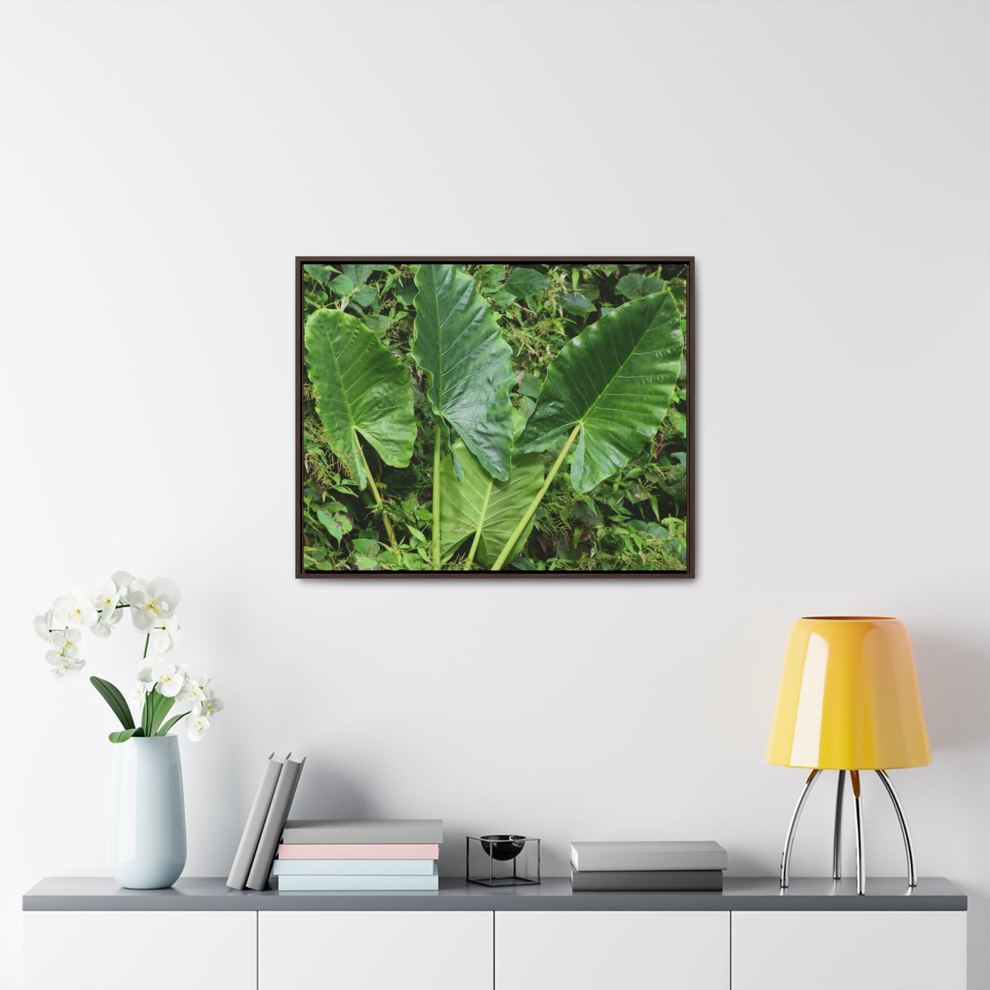 Rainforest Trails & Views - Gallery Canvas Wraps, Horizontal Frame - El Yunque National Forest - Puerto Rico - Rio Sabana trail - one of 250 plant species of l Yunque - Green Forest Home