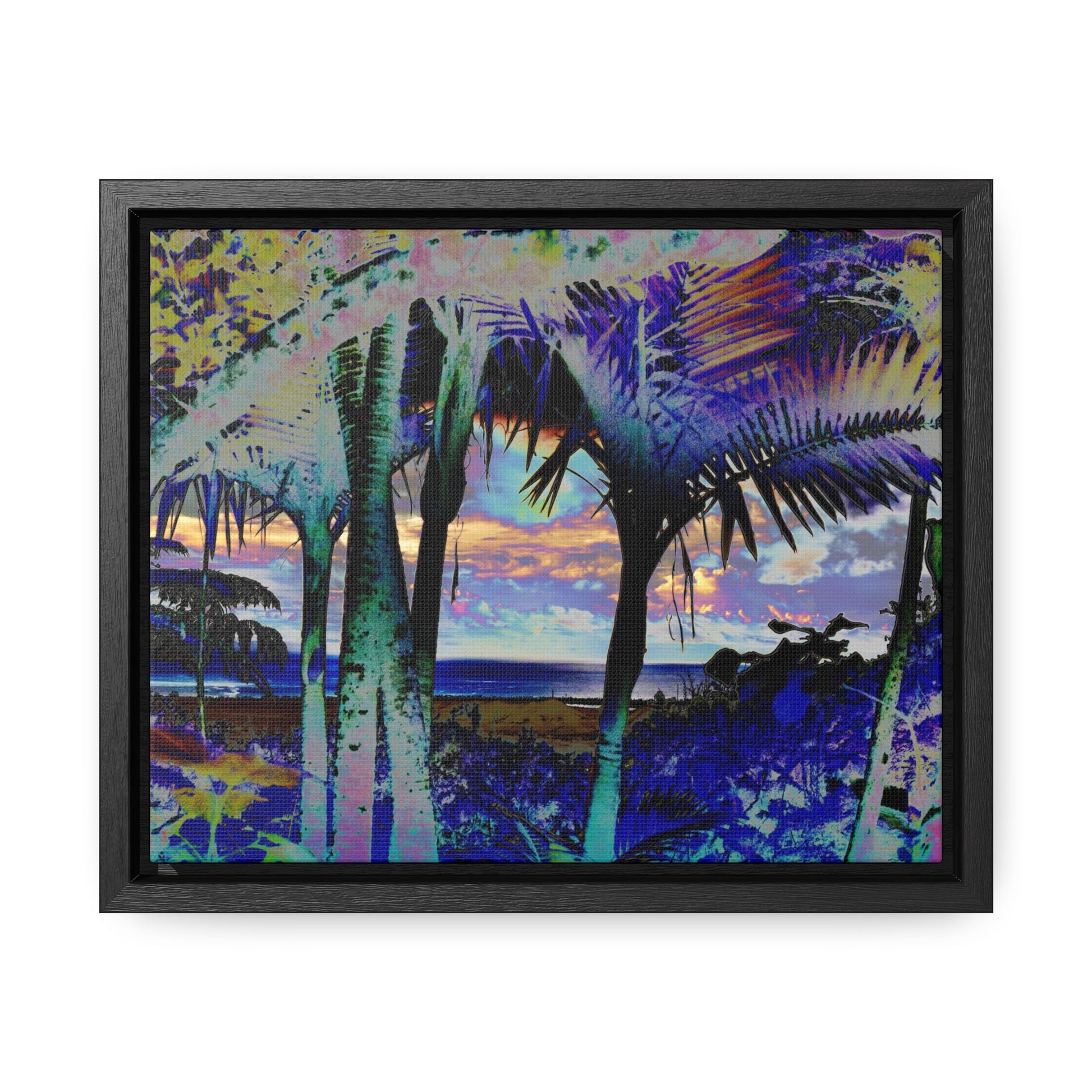 Rainforest Trails & Views - Gallery Canvas Wraps, Horizontal Frame - El Yunque National Forest - Puerto Rico - Rio Sabana Trail Sunset Color-Enhanced to reveal amazing details - Green Forest Home