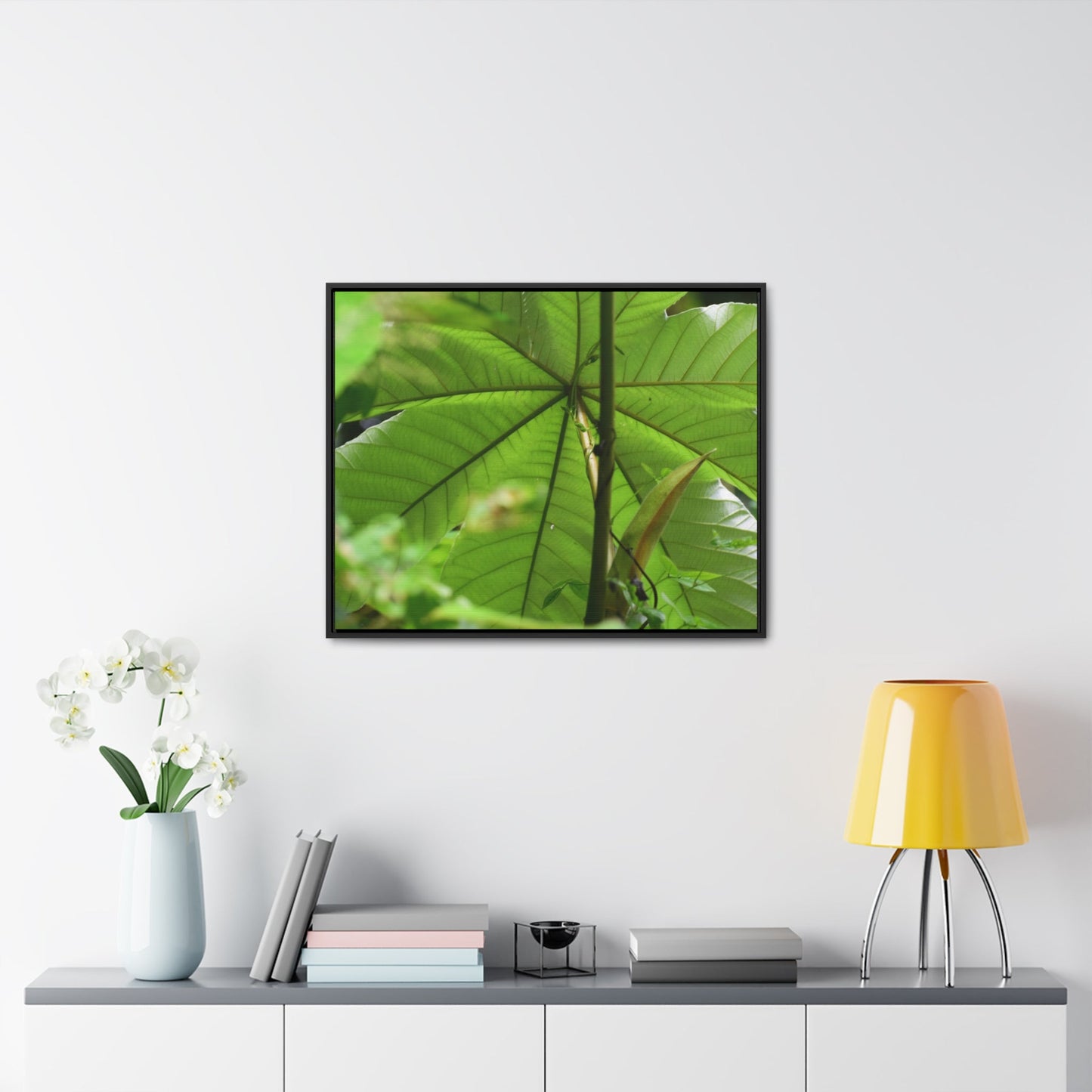 Rainforest Trails & Views - Gallery Canvas Wraps, Horizontal Frame - El Yunque National Forest - Puerto Rico - Rio Sabana trail - the amazing fast-growing Yagrumo Tree - Green Forest Home