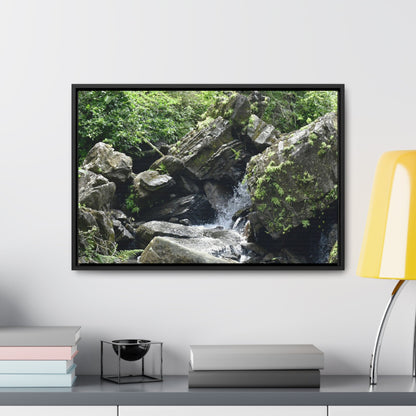 Rainforest Trails & Views - Gallery Canvas Wraps, Horizontal Frame - El Yunque National Forest - Puerto Rico - River near recreation area in El Yunque - Green Forest Home