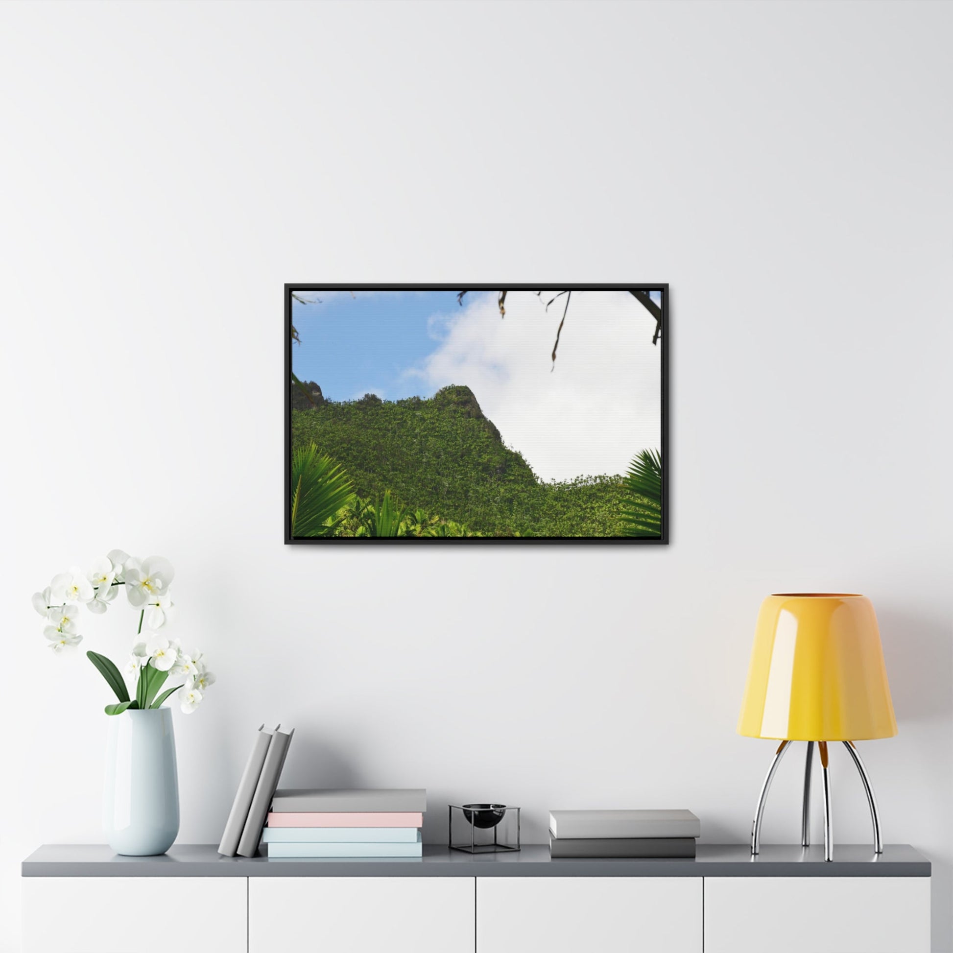 Rainforest Trails & Views - Gallery Canvas Wraps, Horizontal Frame - El Yunque National Forest - Puerto Rico - Side view of Three Peaks in recovery - Green Forest Home