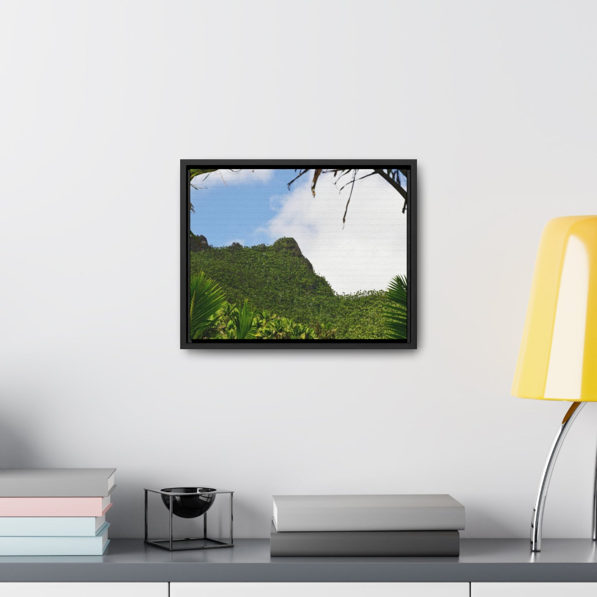 Rainforest Trails & Views - Gallery Canvas Wraps, Horizontal Frame - El Yunque National Forest - Puerto Rico - Side view of Three Peaks in recovery - Green Forest Home