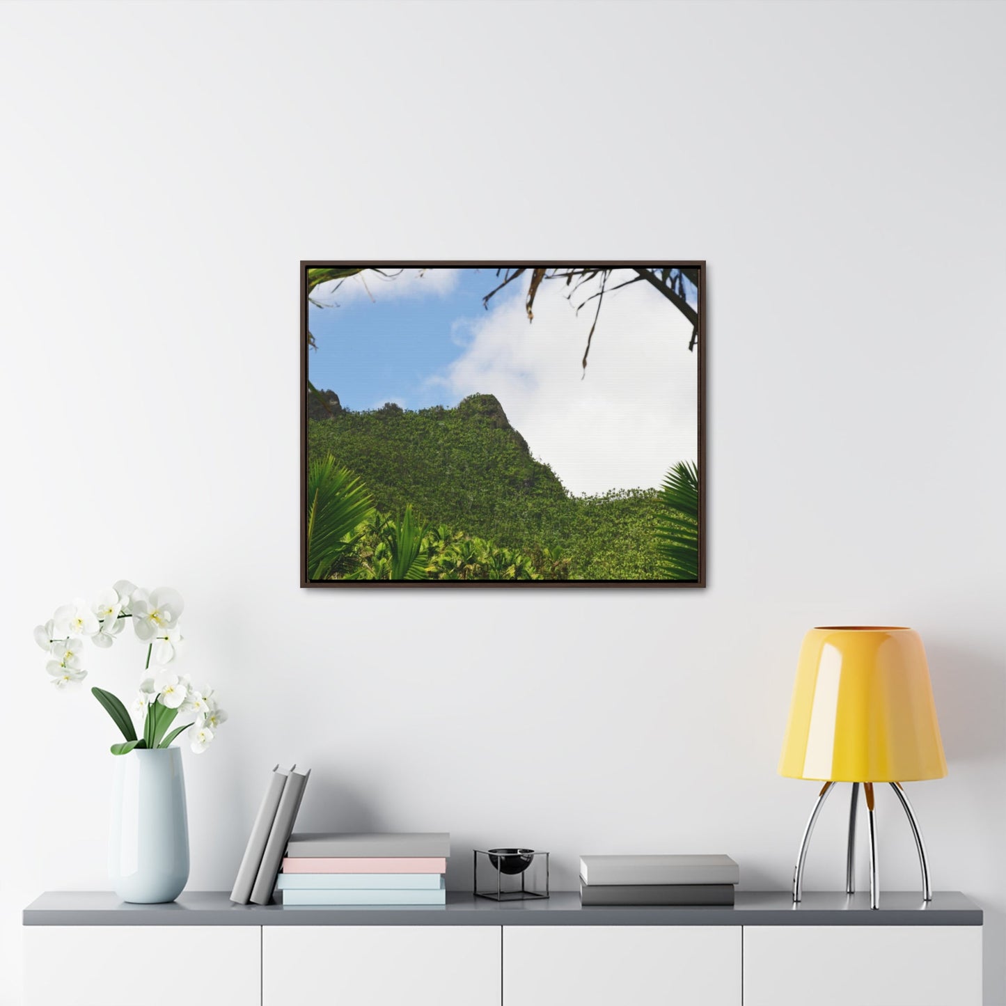Rainforest Trails & Views - Gallery Canvas Wraps, Horizontal Frame - El Yunque National Forest - Puerto Rico - Side view of Three Peaks in recovery - Green Forest Home
