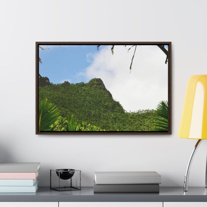Rainforest Trails & Views - Gallery Canvas Wraps, Horizontal Frame - El Yunque National Forest - Puerto Rico - Side view of Three Peaks in recovery - Green Forest Home