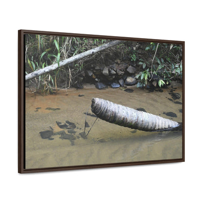 Rainforest Trails & Views - Gallery Canvas Wraps, Horizontal Frame - El Yunque National Forest - Puerto Rico - Sierra Palm buried in the sand - Rio Sabana river - Green Forest Home