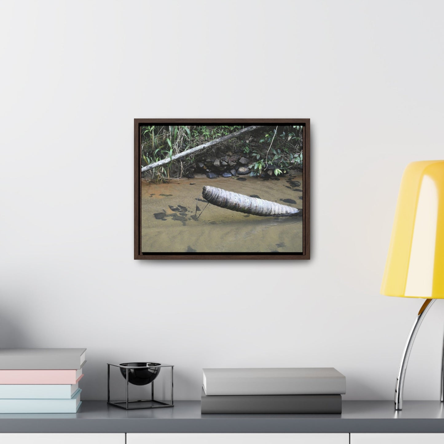 Rainforest Trails & Views - Gallery Canvas Wraps, Horizontal Frame - El Yunque National Forest - Puerto Rico - Sierra Palm buried in the sand - Rio Sabana river - Green Forest Home