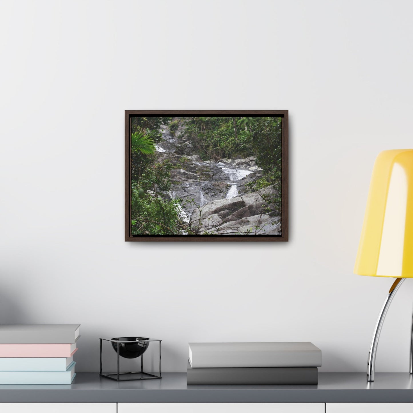 Rainforest Trails & Views - Gallery Canvas Wraps, Horizontal Frame - El Yunque National Forest - Puerto Rico - Steep Icacos River - water flows to the nearby towns drinking water - Green Forest Home
