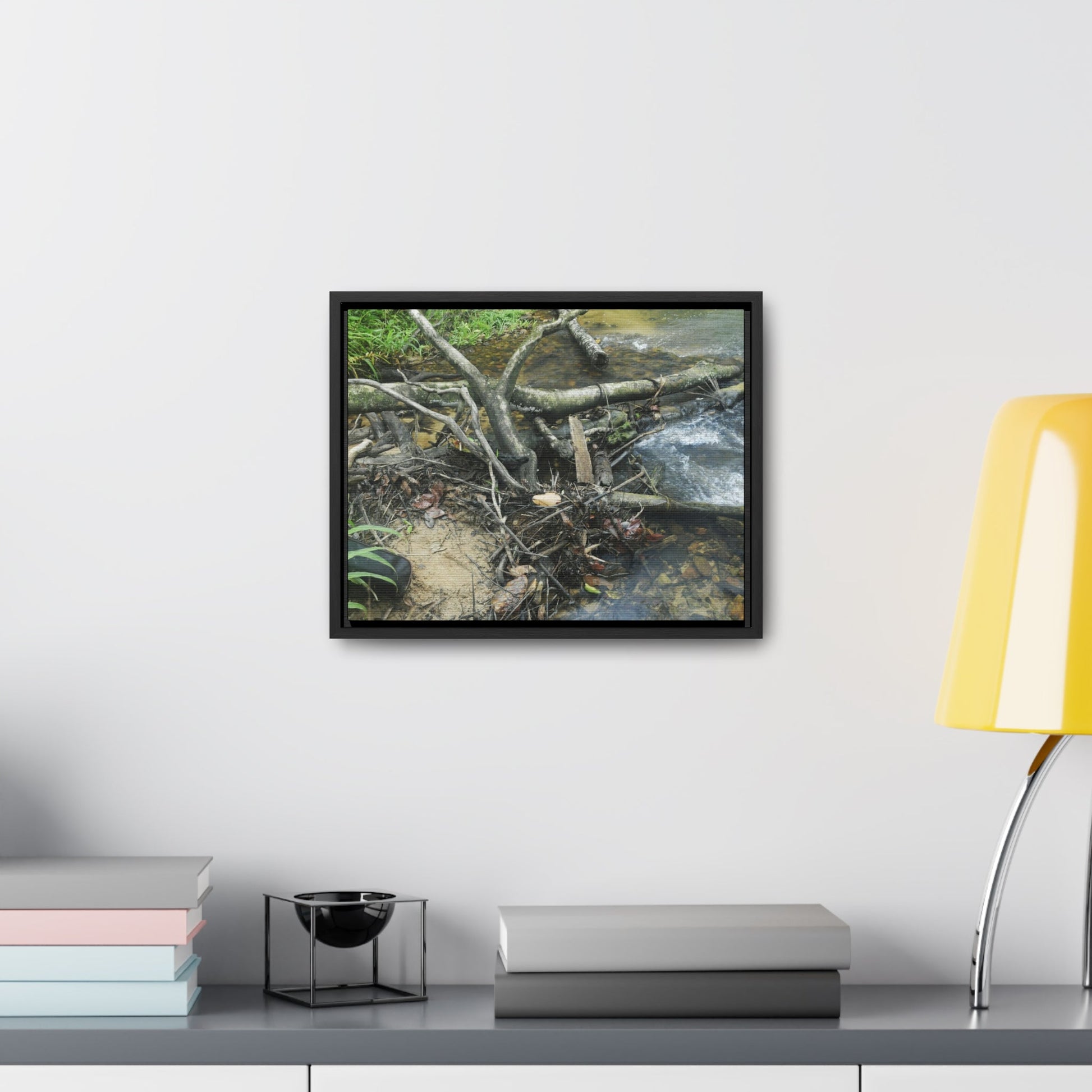 Rainforest Trails & Views - Gallery Canvas Wraps, Horizontal Frame - El Yunque National Forest - Puerto Rico - Tangle due to flodding the Rio Sabana river - Green Forest Home