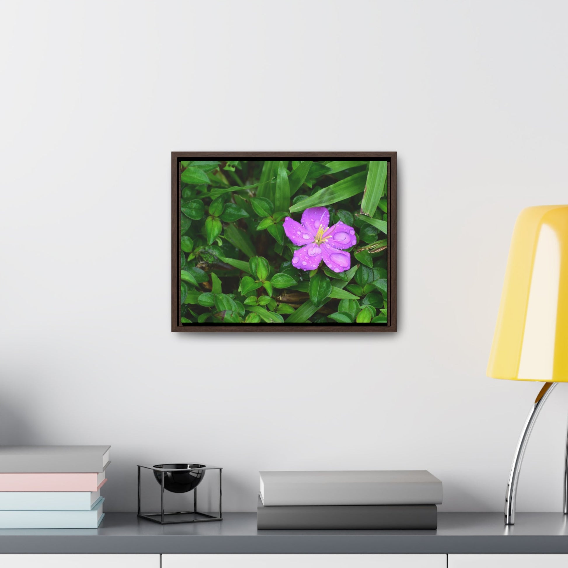 Rainforest Trails & Views - Gallery Canvas Wraps, Horizontal Frame - El Yunque National Forest - Puerto Rico - The beauty of a simple flower after the rain - Green Forest Home