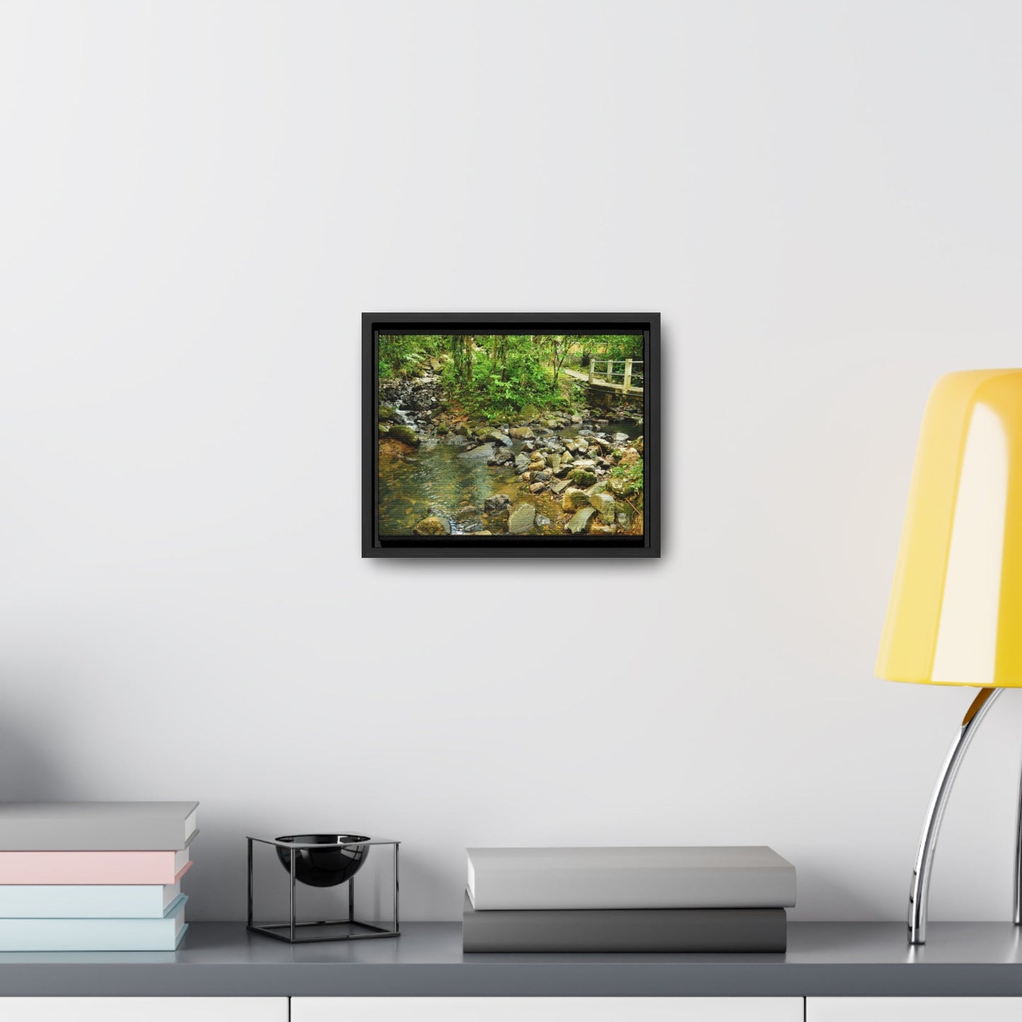 Rainforest Trails & Views - Gallery Canvas Wraps, Horizontal Frame - El Yunque National Forest - Puerto Rico - The Famous La Mina Trail & River - Green Forest Home