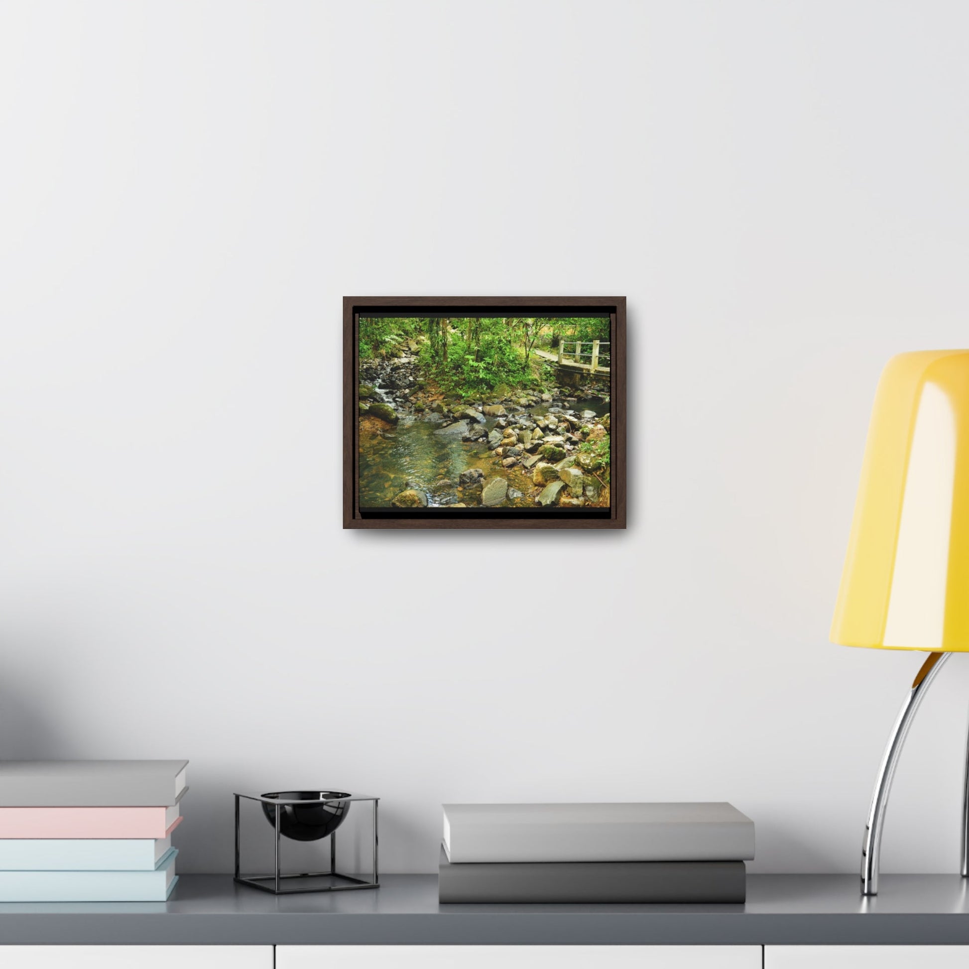 Rainforest Trails & Views - Gallery Canvas Wraps, Horizontal Frame - El Yunque National Forest - Puerto Rico - The Famous La Mina Trail & River - Green Forest Home