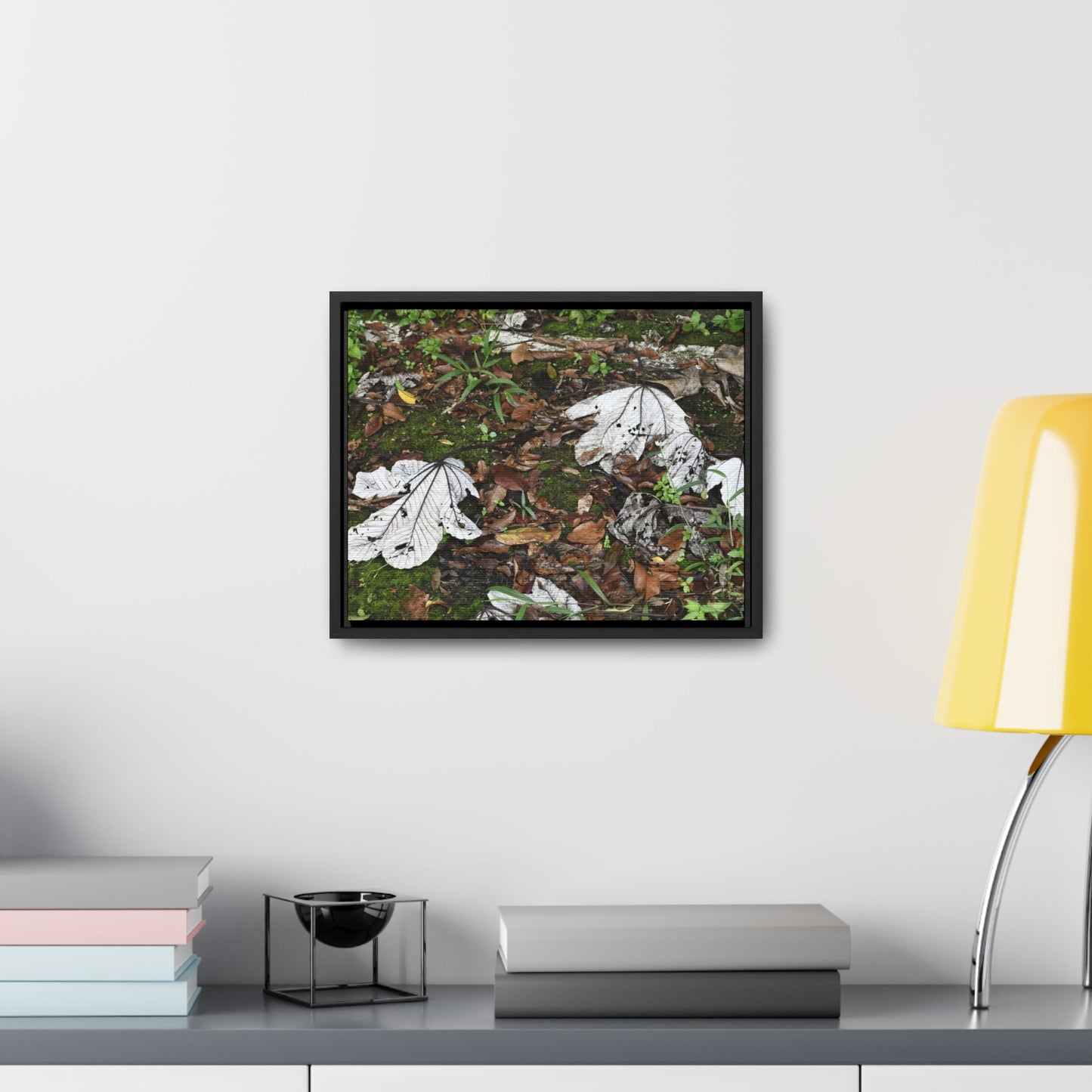 Rainforest Trails & Views - Gallery Canvas Wraps, Horizontal Frame - El Yunque National Forest - Puerto Rico - The huge variety of the Yagrumo Tree leaves - white below - Green Forest Home