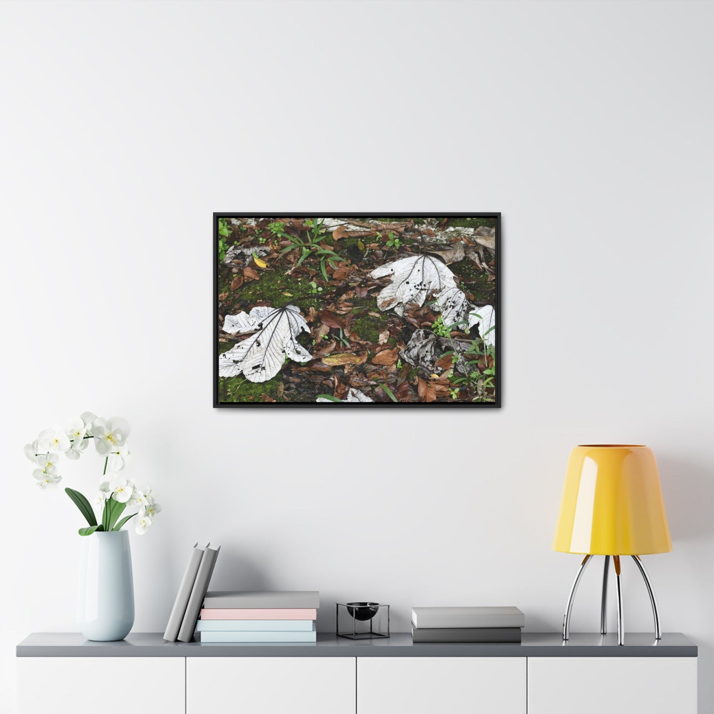 Rainforest Trails & Views - Gallery Canvas Wraps, Horizontal Frame - El Yunque National Forest - Puerto Rico - The huge variety of the Yagrumo Tree leaves - white below - Green Forest Home