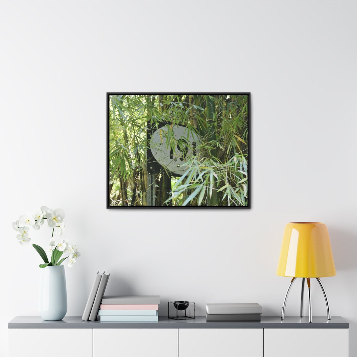 Rainforest Trails & Views - Gallery Canvas Wraps, Horizontal Frame - El Yunque National Forest - Puerto Rico - The main road PR 191 sign inside bamboos - built in the 1950's the major road crossed El Yunque - Green Forest Home