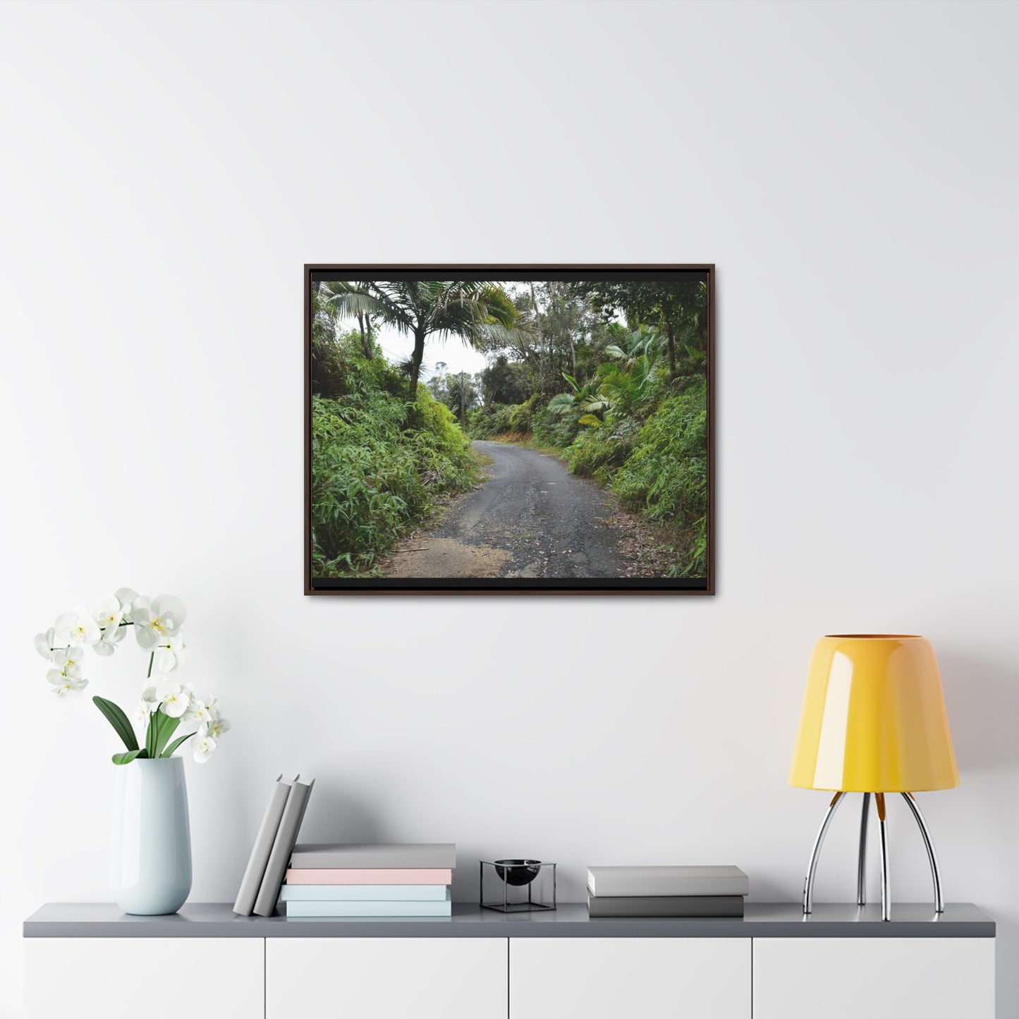 Rainforest Trails & Views - Gallery Canvas Wraps, Horizontal Frame - El Yunque National Forest - Puerto Rico - The PR 191 closed forested road - Green Forest Home