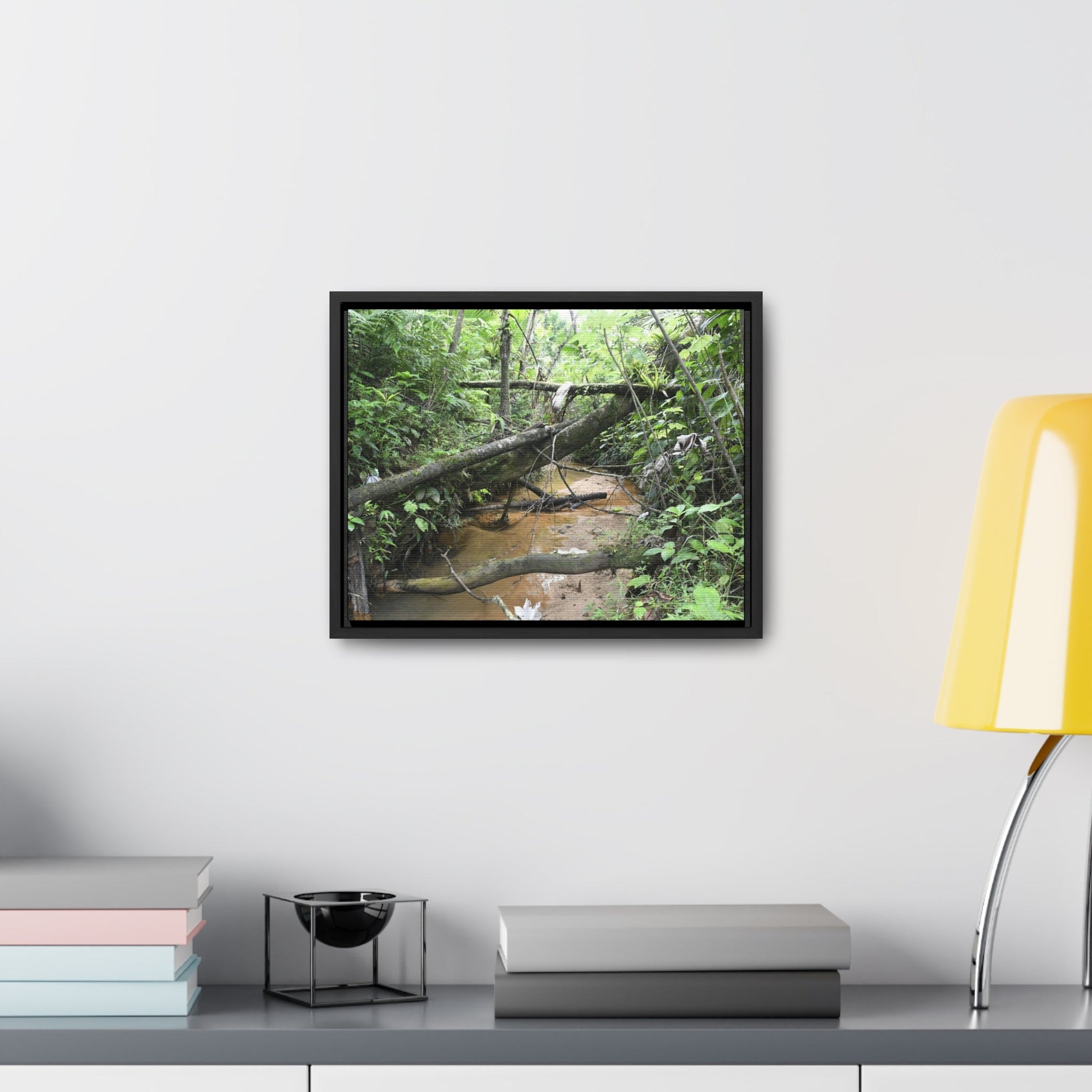 Rainforest Trails & Views - Gallery Canvas Wraps, Horizontal Frame - El Yunque National Forest - Puerto Rico - The pristine upper Rio Sabana river - Green Forest Home