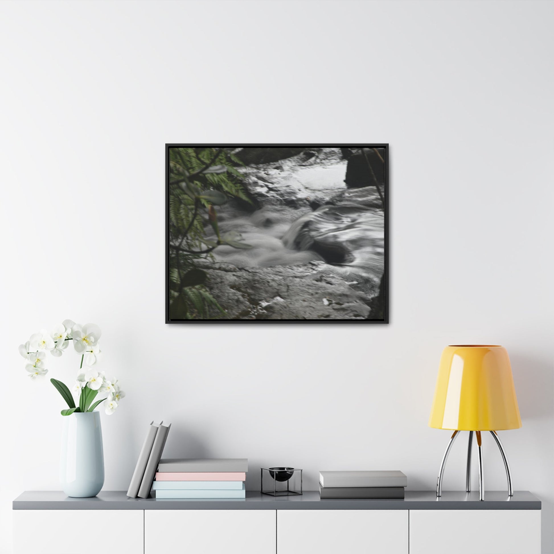 Rainforest Trails & Views - Gallery Canvas Wraps, Horizontal Frame - El Yunque National Forest - Puerto Rico - The Rio Sabana River just before a waterfall - Green Forest Home