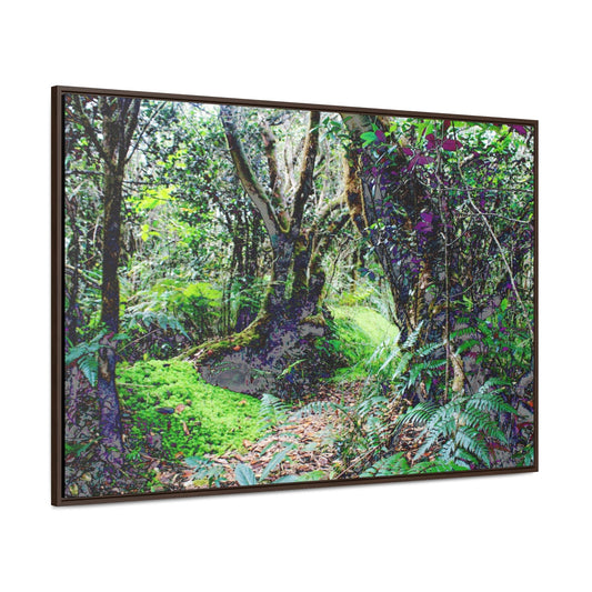 Rainforest Trails & Views - Gallery Canvas Wraps, Horizontal Frame - El Yunque National Forest - Puerto Rico - Tradewinds Trail - cloud forest - color enhanced - Green Forest Home