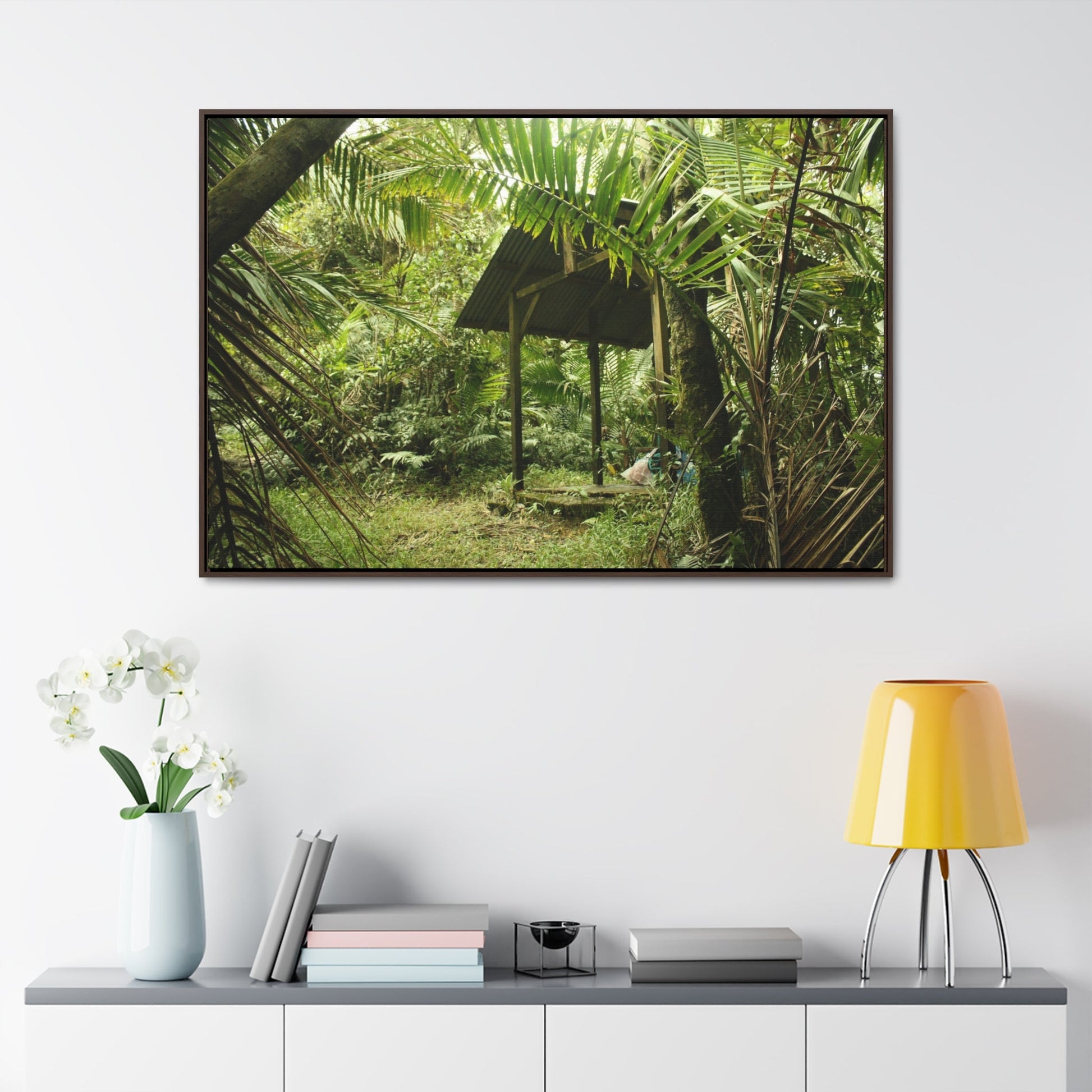 Rainforest Trails & Views - Gallery Canvas Wraps, Horizontal Frame - El Yunque National Forest - Puerto Rico - Tradewinds Trail shelter - Green Forest Home