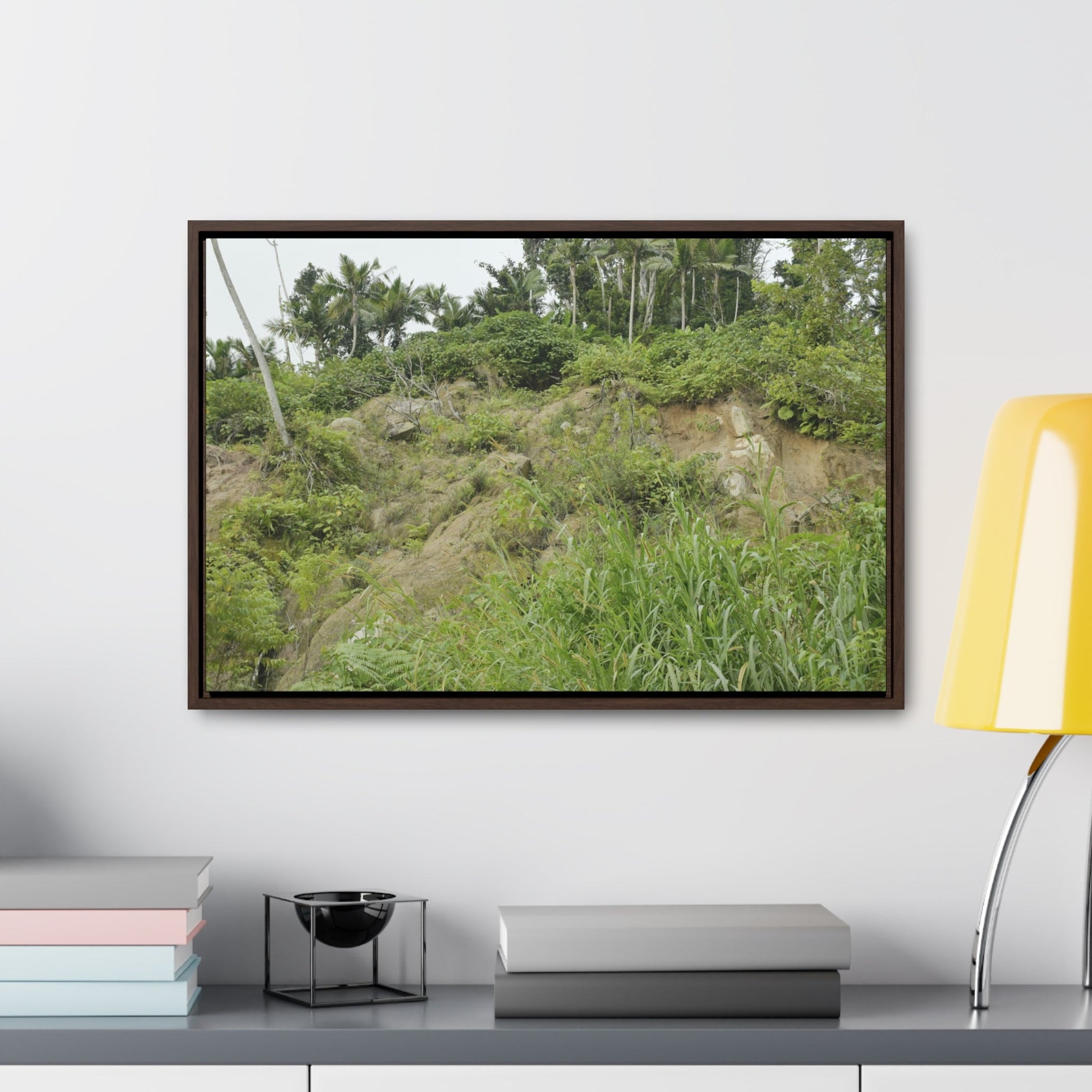 Rainforest Trails & Views - Gallery Canvas Wraps, Horizontal Frame - El Yunque National Forest - Puerto Rico - Tropical plant Heliconia - Green Forest Home
