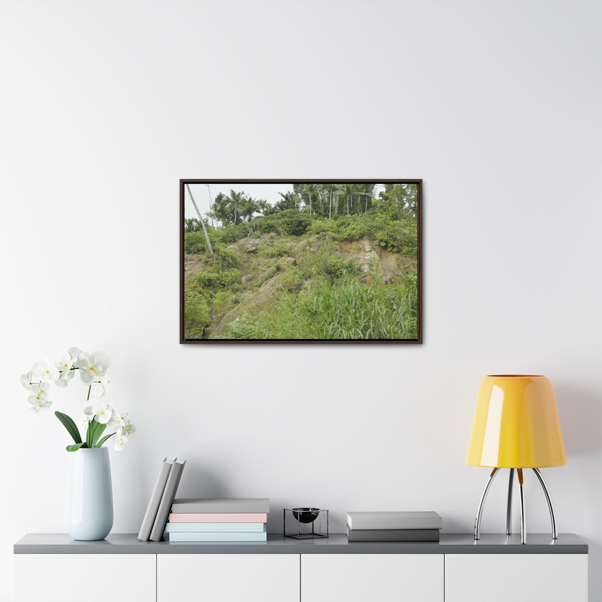 Rainforest Trails & Views - Gallery Canvas Wraps, Horizontal Frame - El Yunque National Forest - Puerto Rico - Tropical plant Heliconia - Green Forest Home
