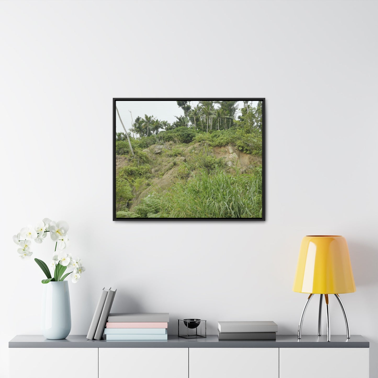 Rainforest Trails & Views - Gallery Canvas Wraps, Horizontal Frame - El Yunque National Forest - Puerto Rico - Tropical plant Heliconia - Green Forest Home